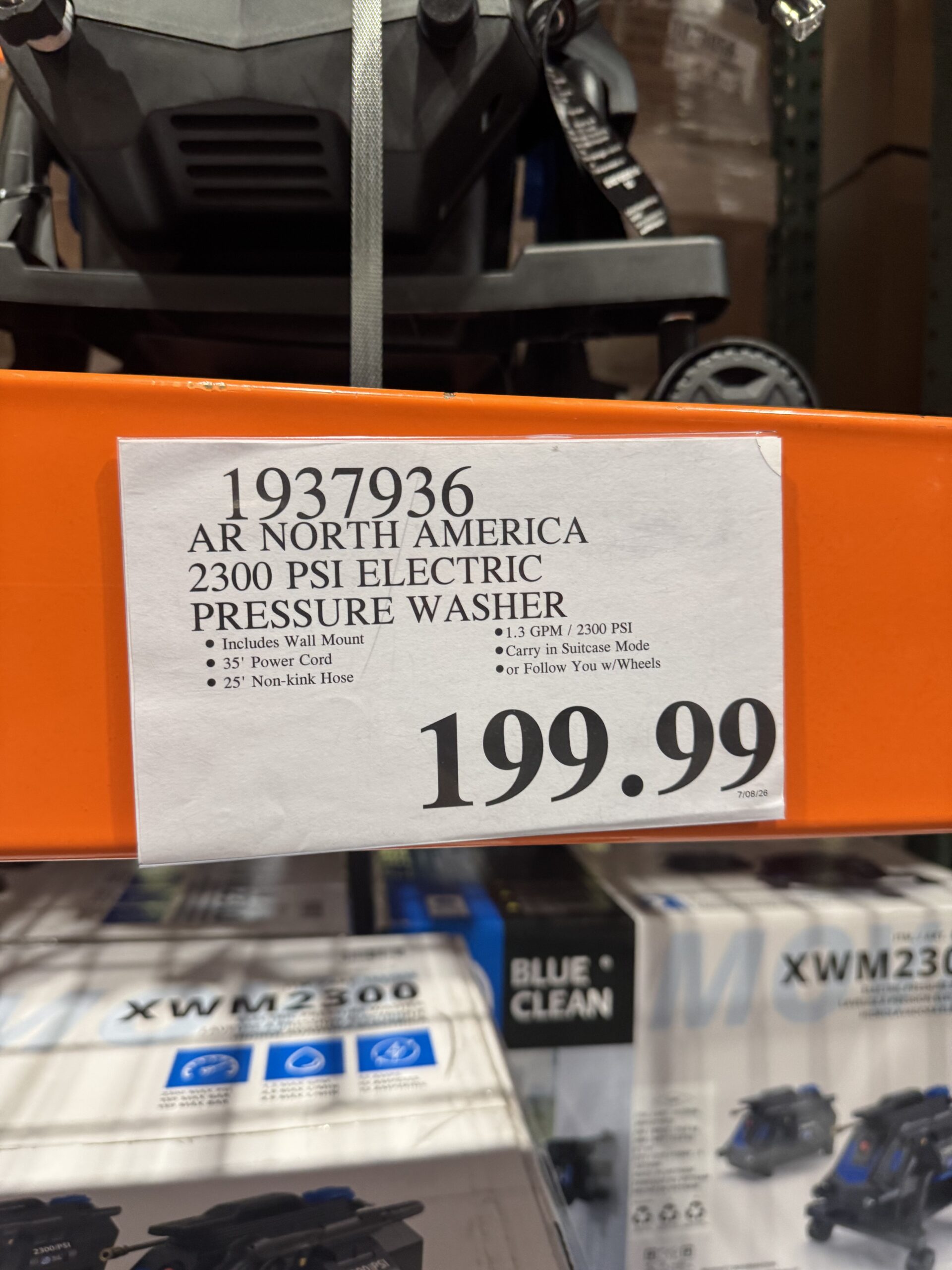 AR Blue Clean XWM2300 Electric Pressure Washer - price tag