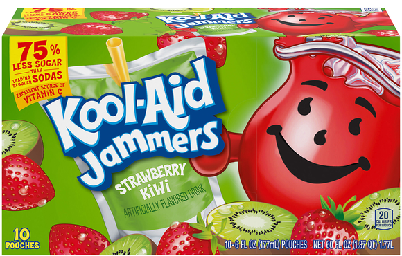 Kool-Aid Jammers Strawberry Kiwi Juice Drink Pouches - 10 pk