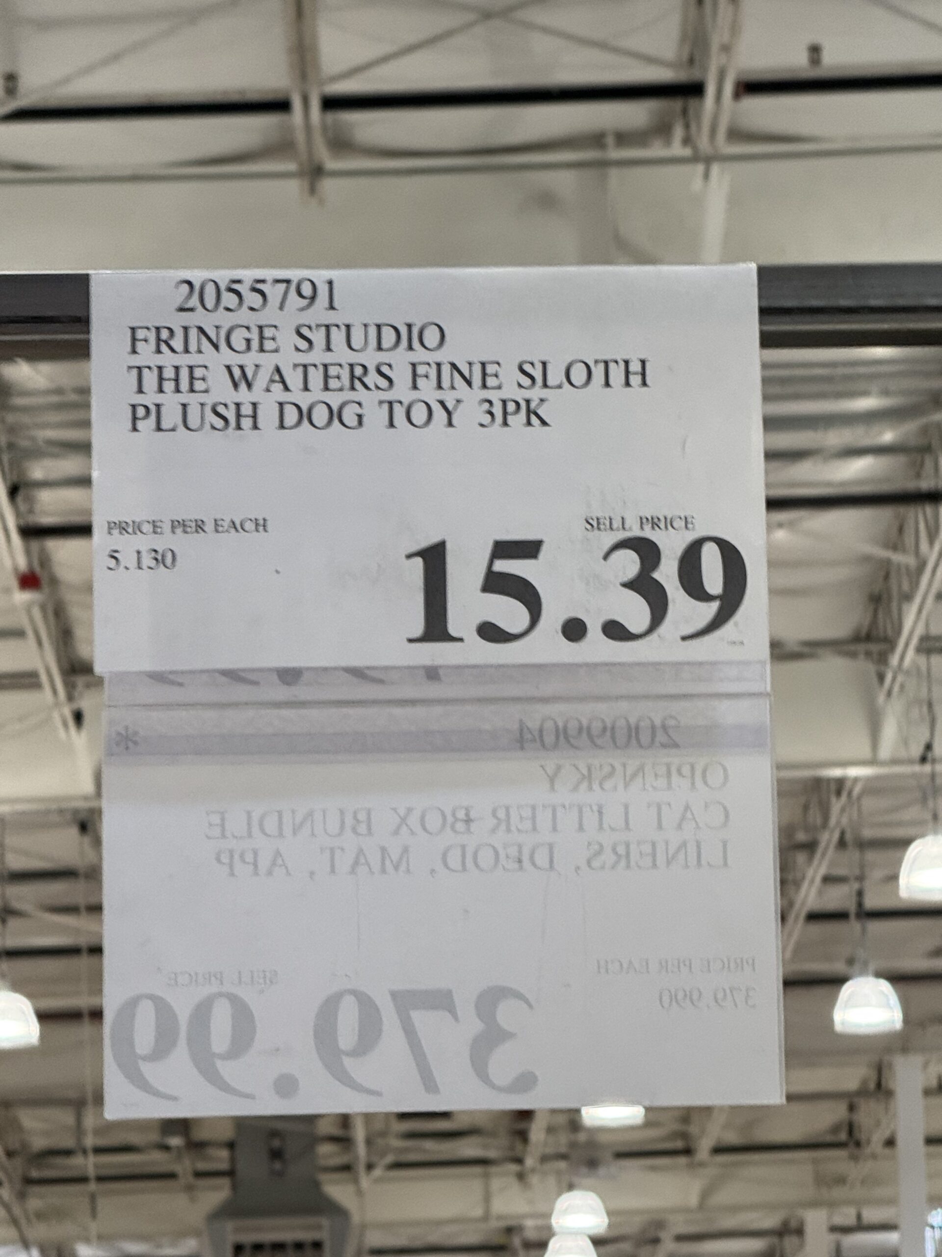 Fringe Studio The Water's Fine Sloth Plush Dog Toy - price tag
