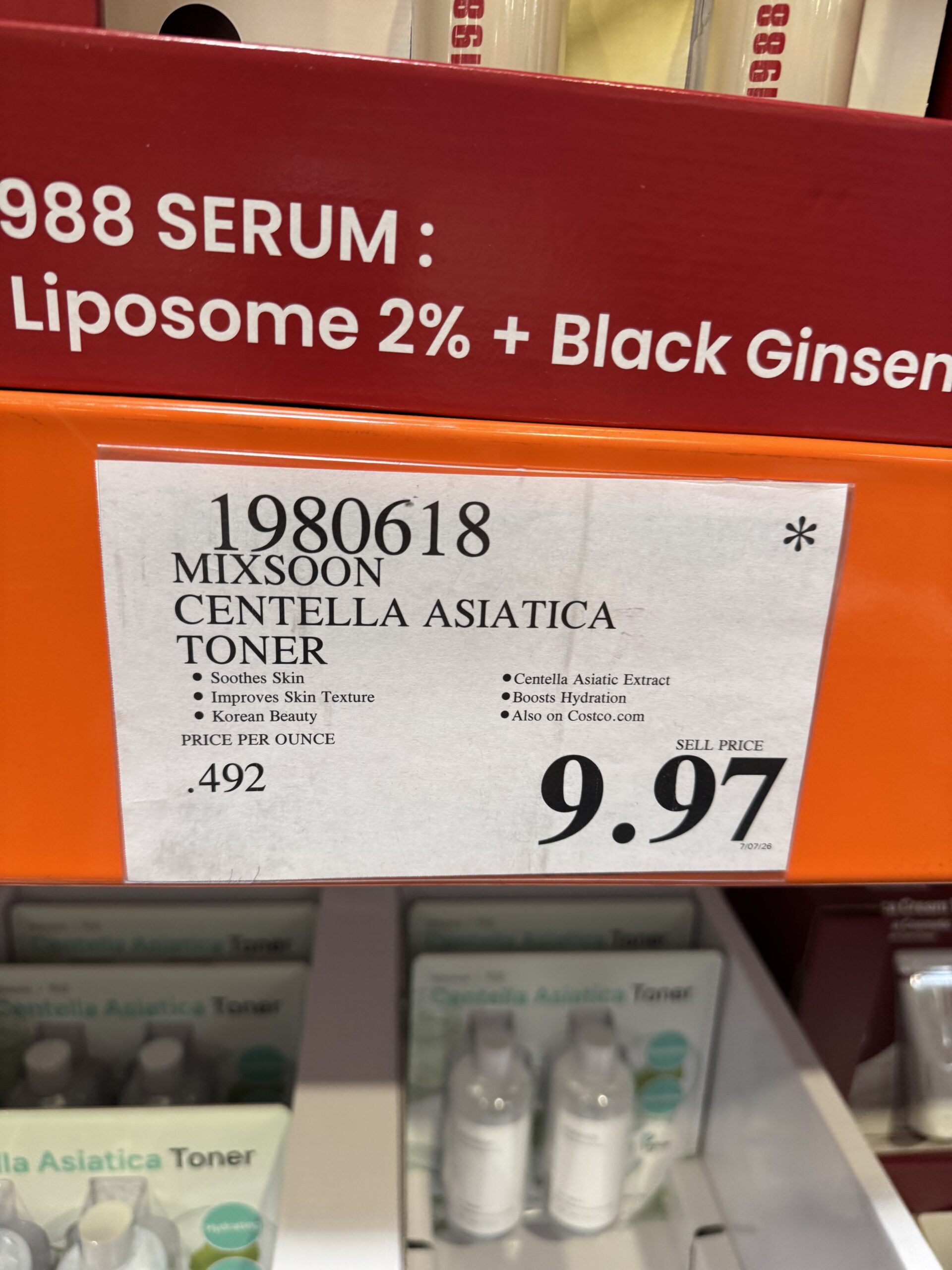 mixsoon Centella Asiatica Toner - price tag