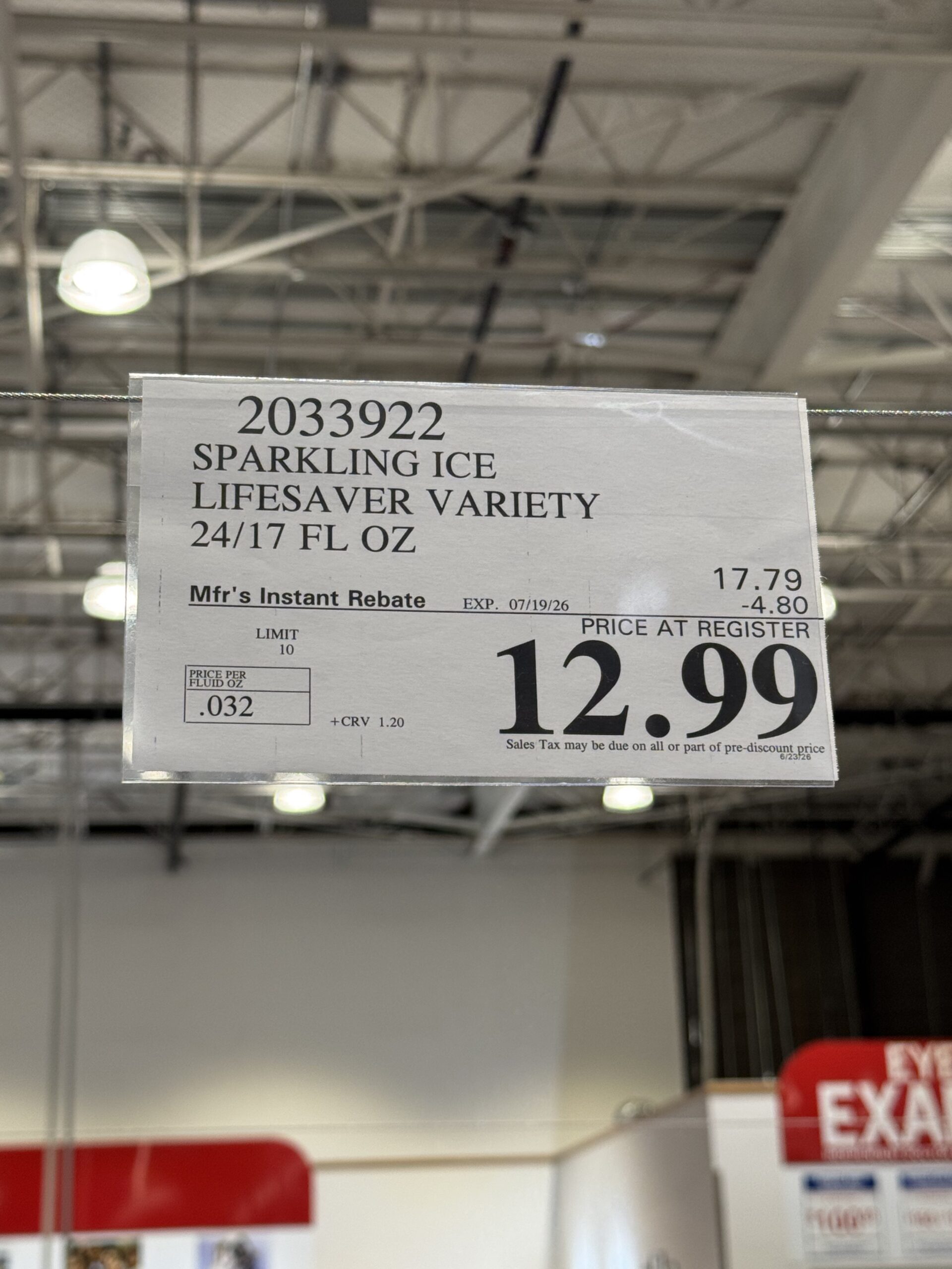Sparkling Ice LifeSavers Zero Sugar Variety - price tag