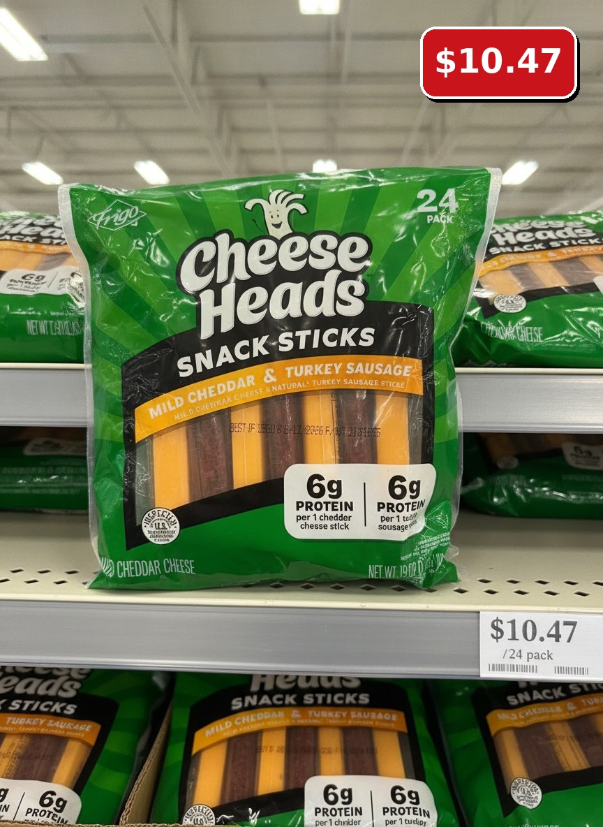 Frigo Cheese Heads SNACK STICKS Mild Cheddar & Natural* Turkey Sausage