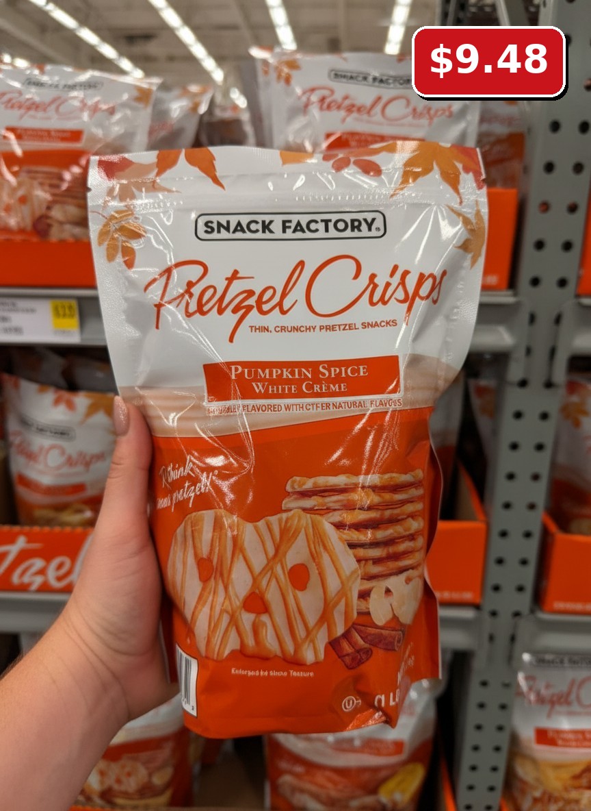 SNACK FACTORY Pretzel Crisps PUMPKIN SPICE WHITE CRÈME