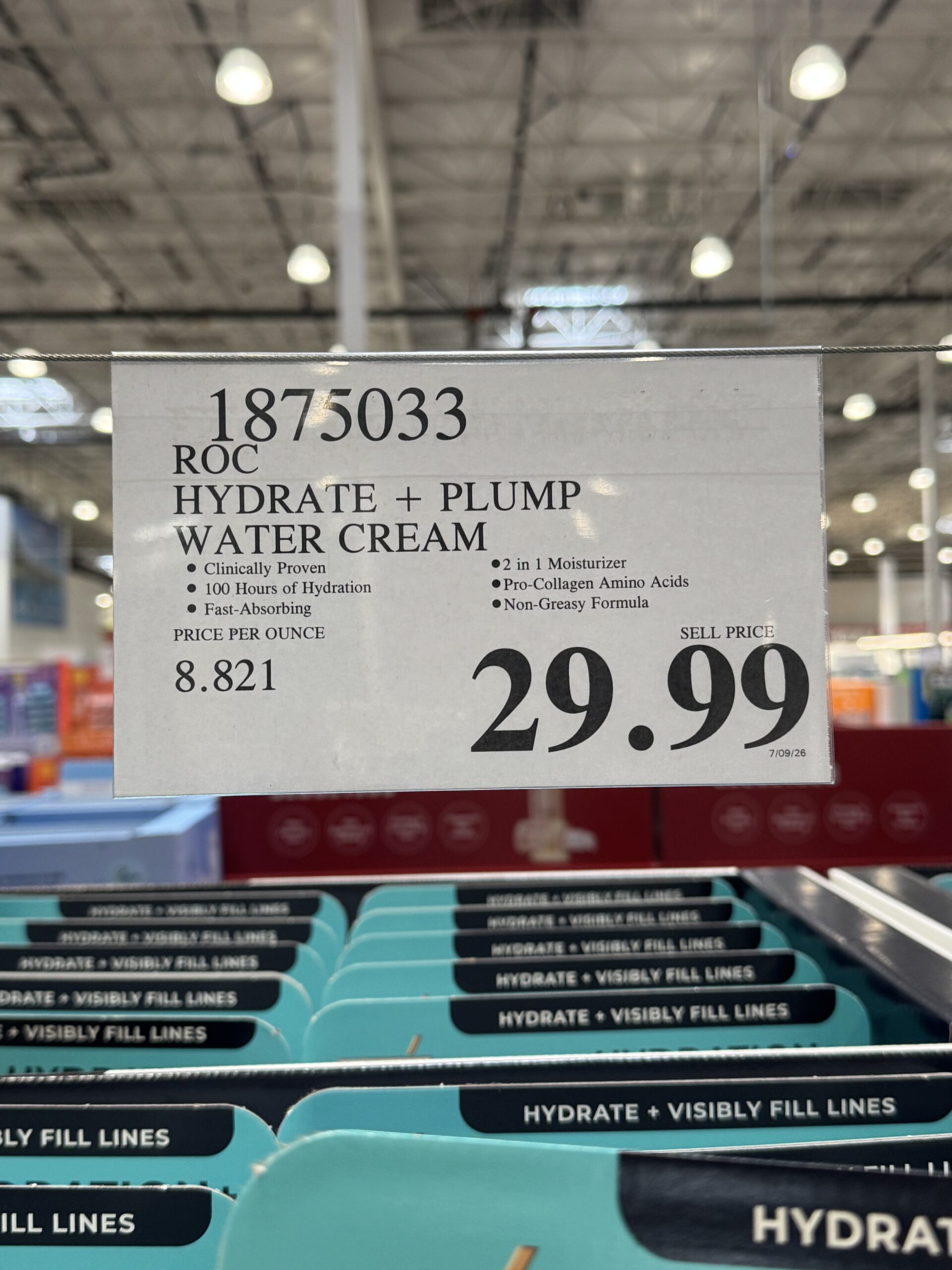 RoC Advanced Hydration+ Water Cream - price tag