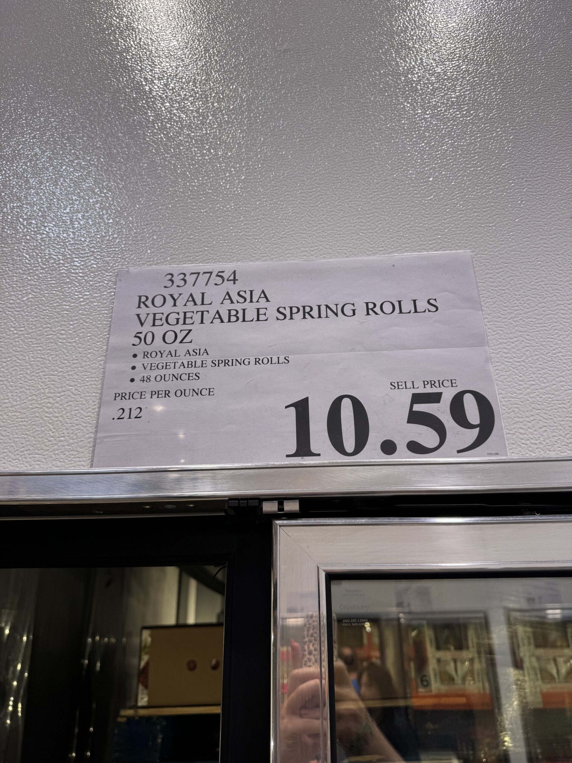 Royal Asia Vegetable Spring Rolls with Edamame - price tag