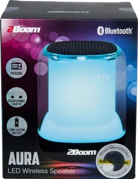 2Boom Aura LED Bluetooth Wireless Speaker with FM Radio