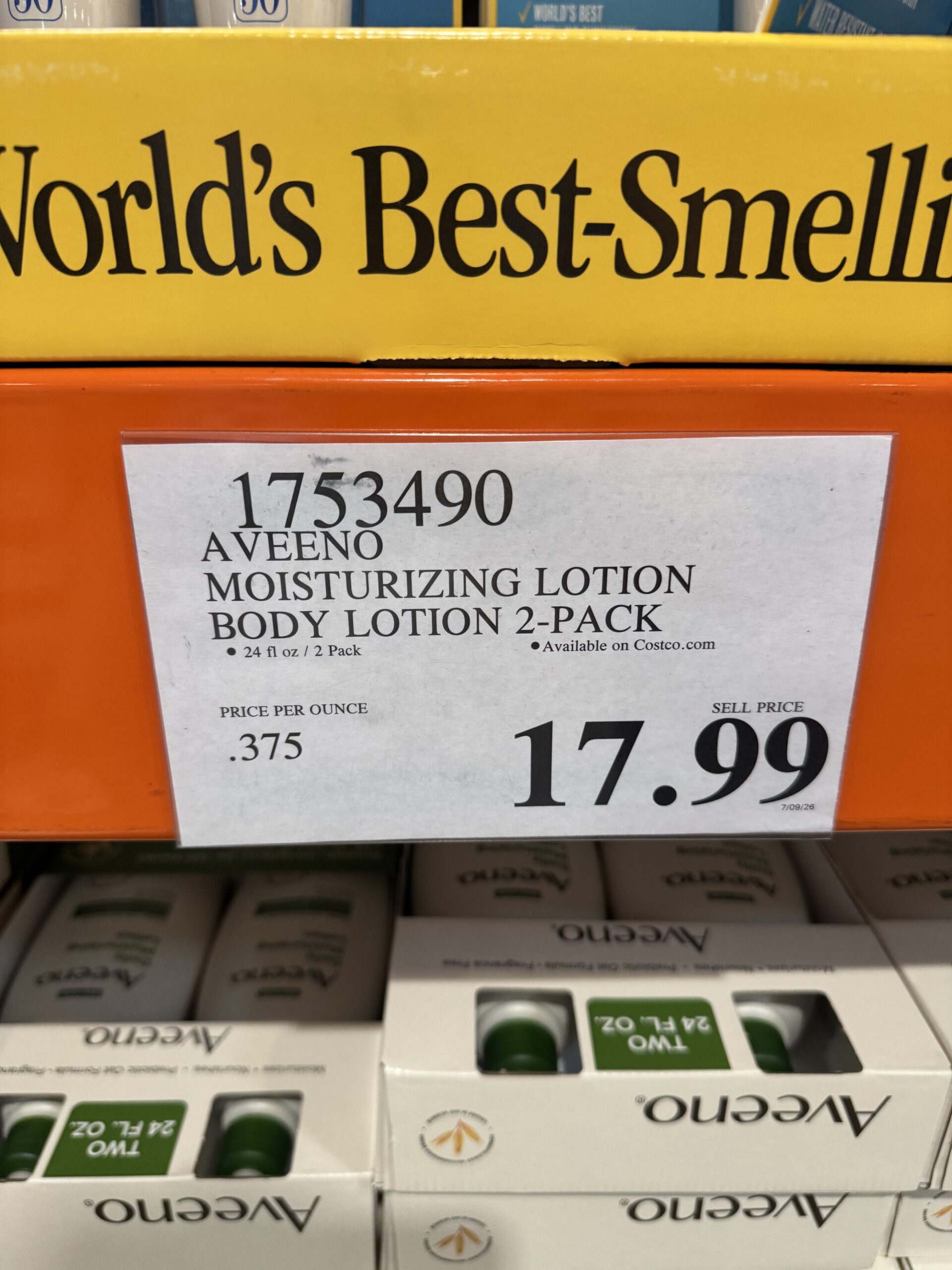 Aveeno Daily Moisturizing Lotion - price tag