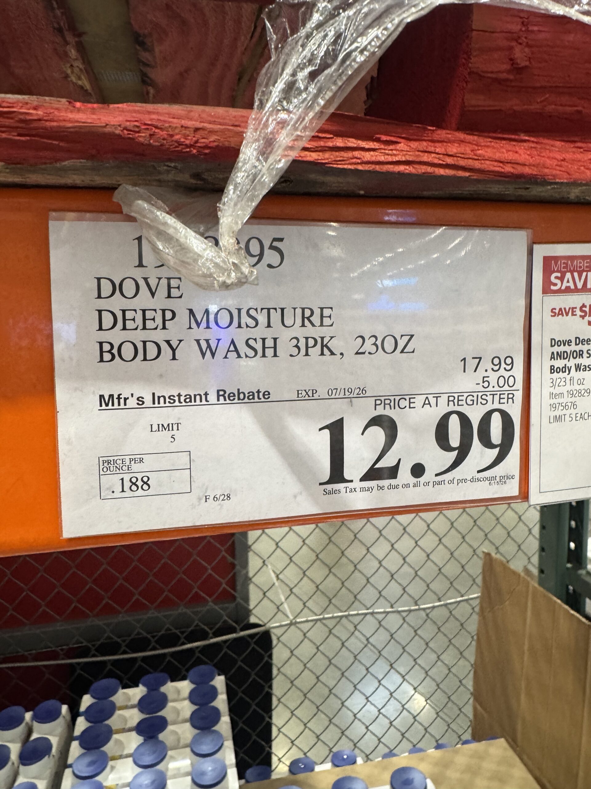 Dove Deep Moisture Body Wash - price tag
