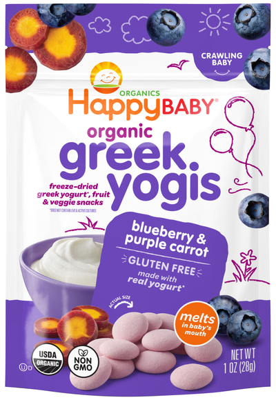 Happy Baby Greek Yogis Blueberry & Purple Carrot Yogurt & Fruit Snacks