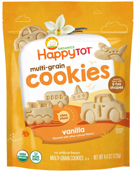 Happy Tot Organic Vanilla Multi-Grain Cookies Toddler Snack