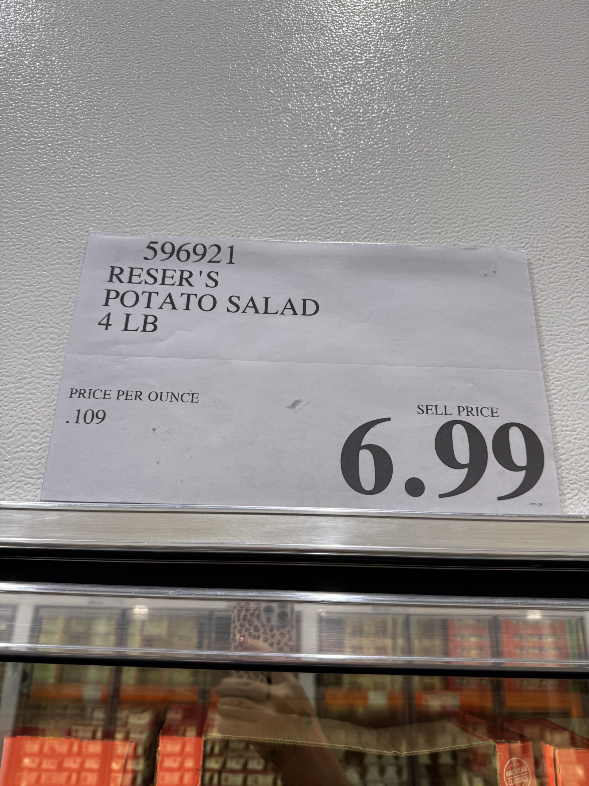 Reser's Fine Foods Classic Potato Salad - price tag