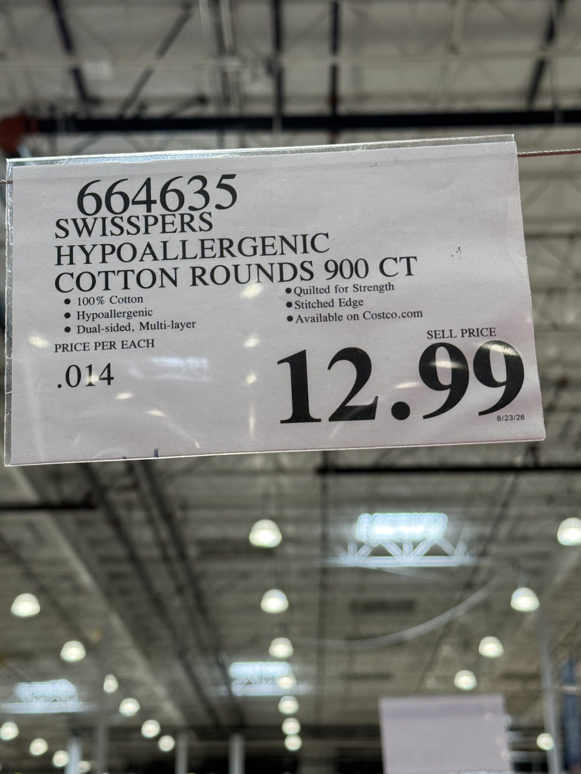 Swisspers Premium Cotton Round - price tag