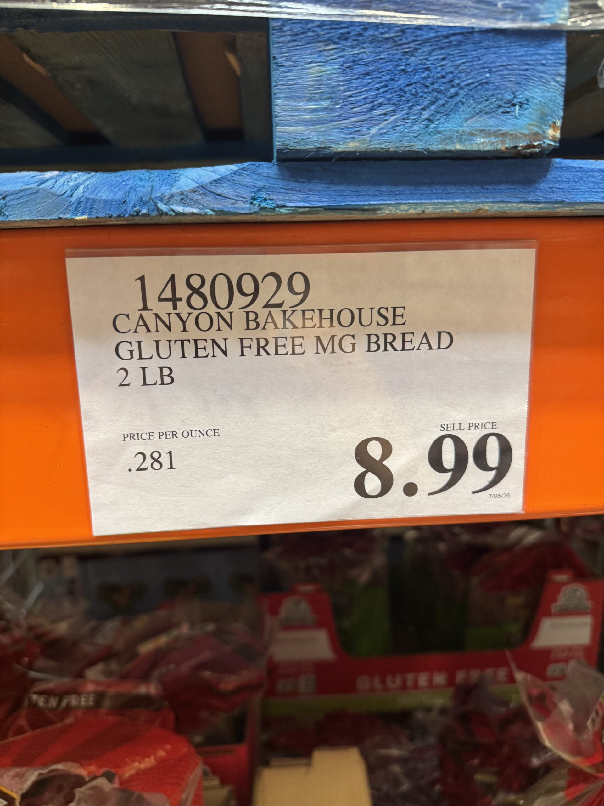 Canyon Bakehouse Gluten Free Multigrain Bread - price tag