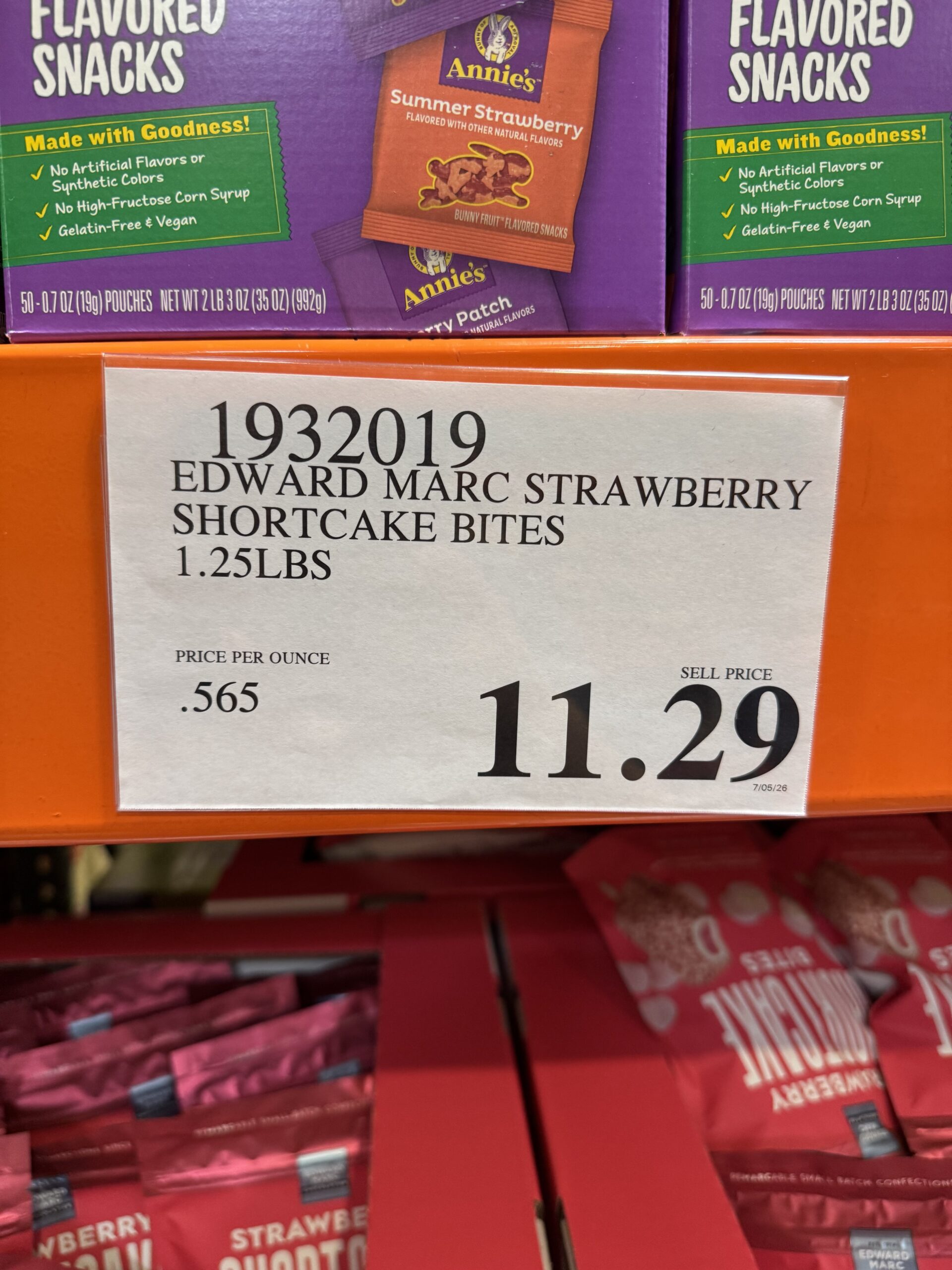 Edward Marc Strawberry Shortcake Bites - price tag
