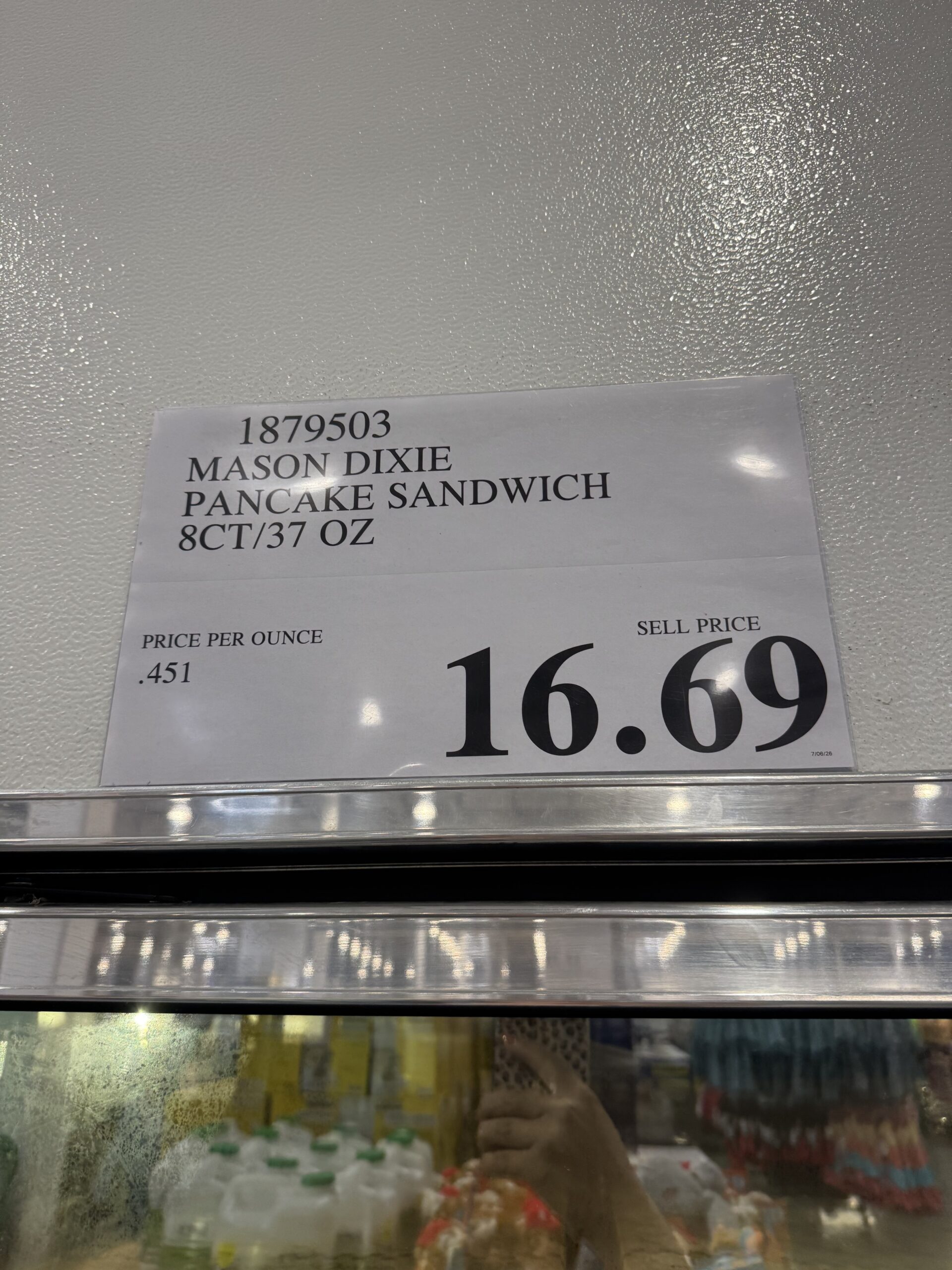 Mason Dixie Pancake Sandwich - price tag