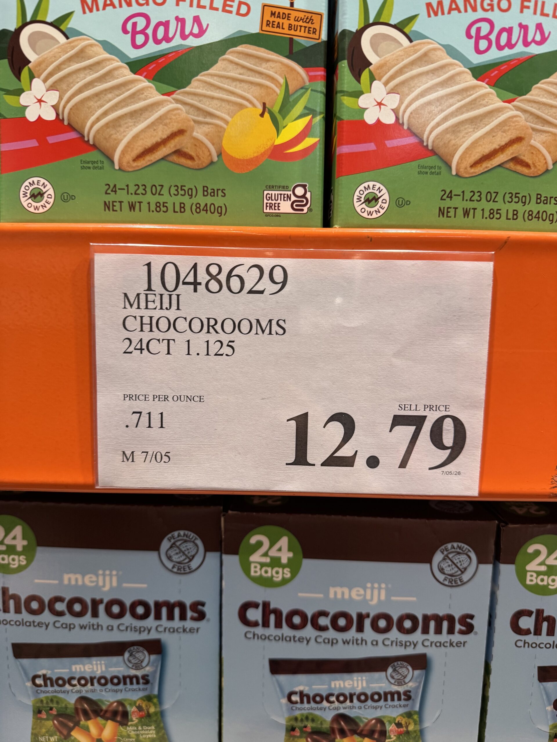 Meiji Chocorooms - price tag