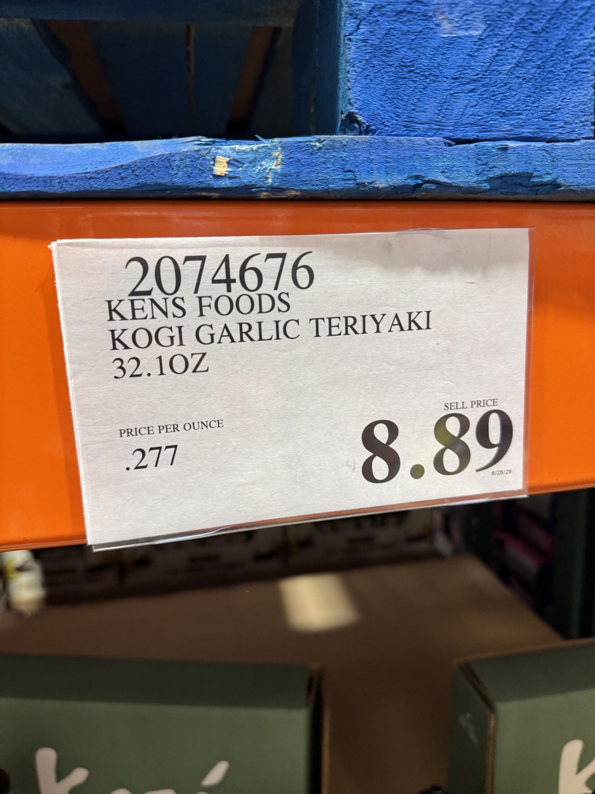 Kogi Sweet Garlic Teriyaki - price tag