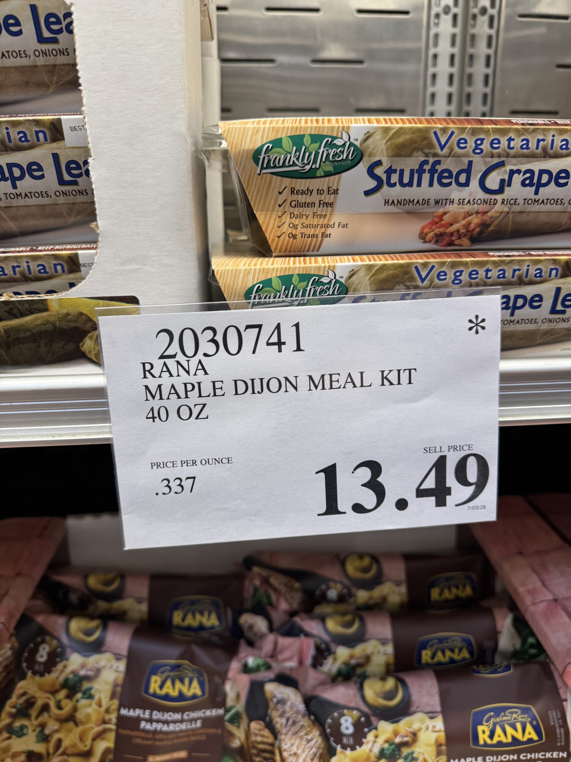 Rana Maple Dijon Chicken Pappardelle - price tag