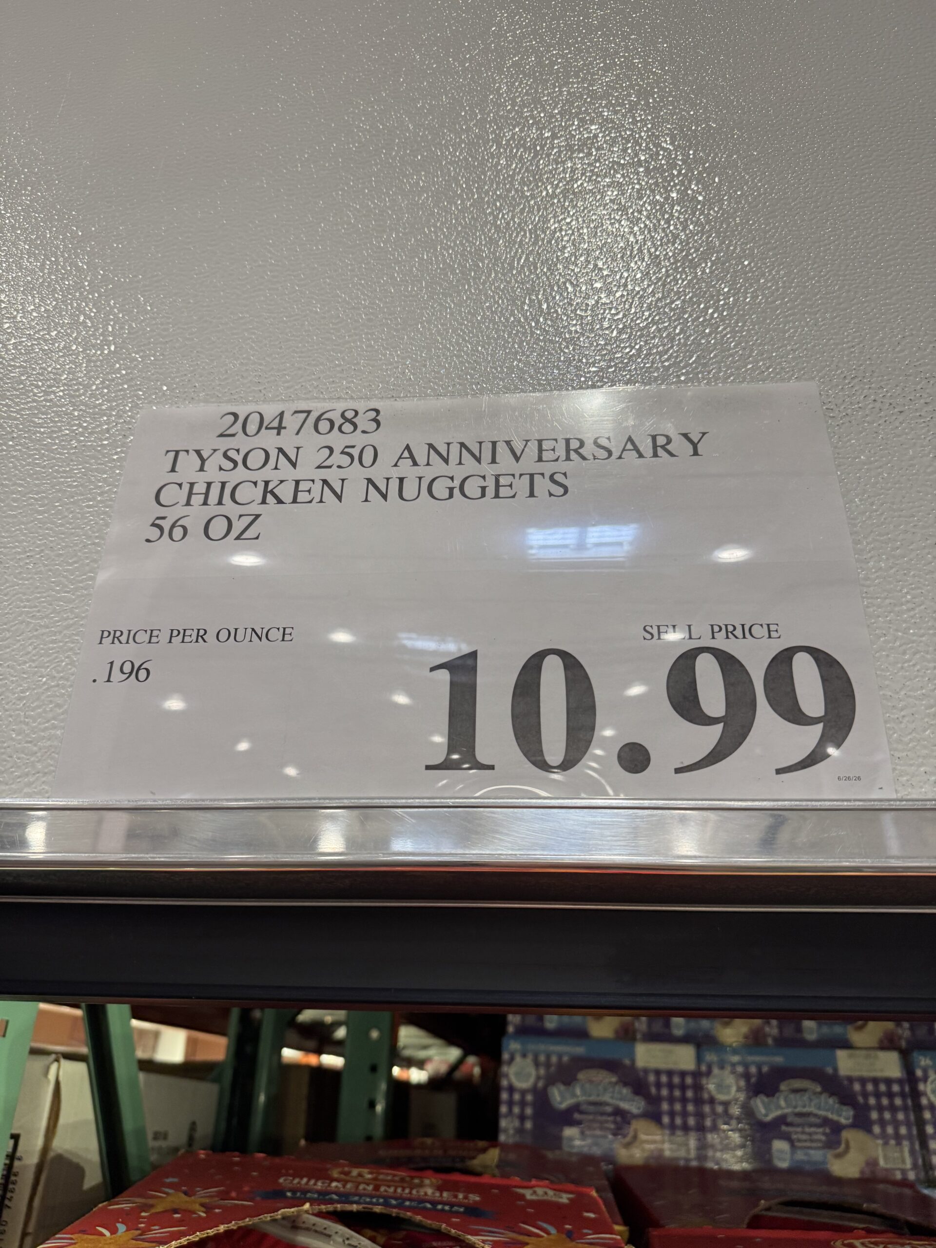 Tyson Chicken Nuggets - price tag