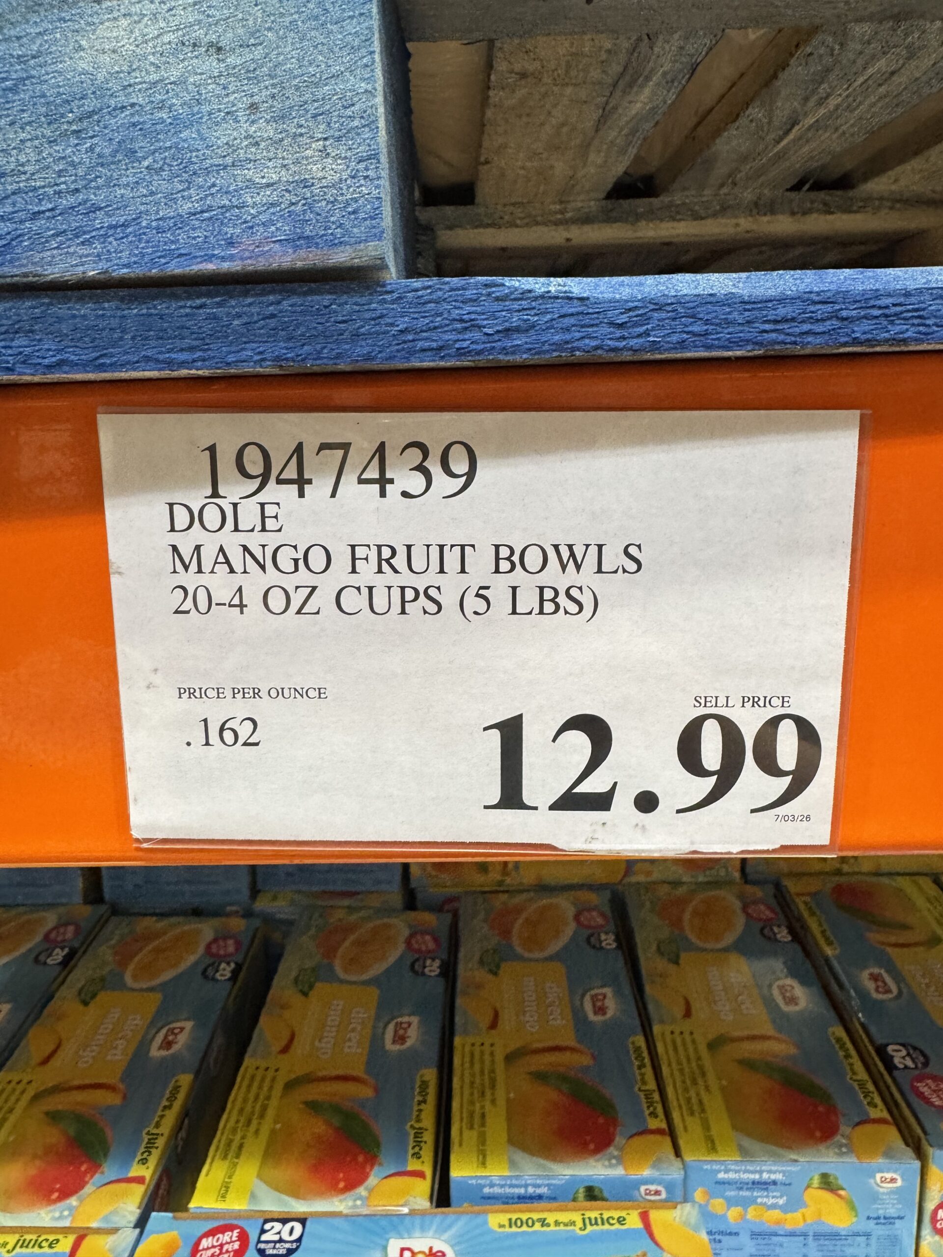 Dole Diced Mango - price tag