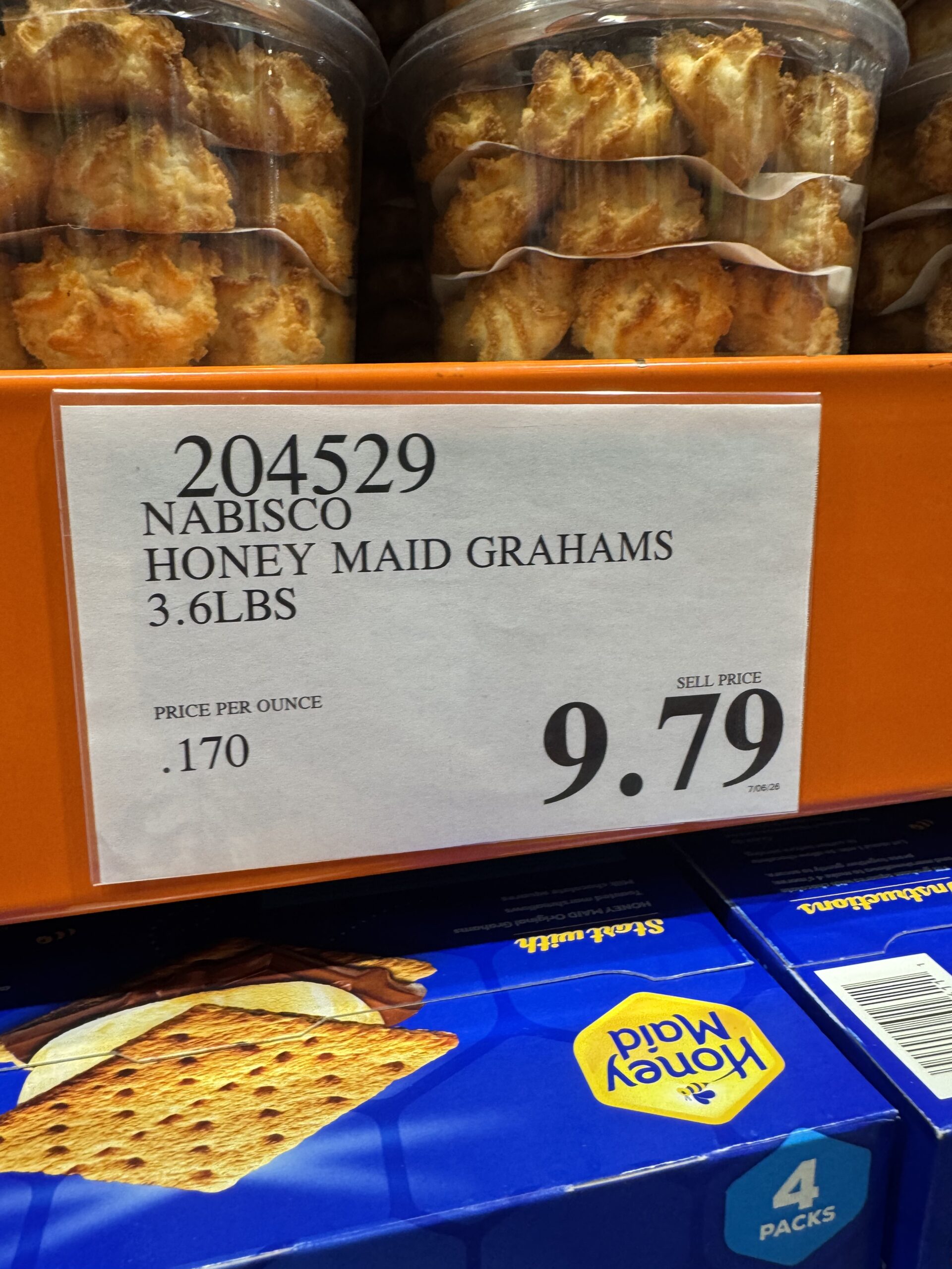 Nabisco Honey Maid Graham Crackers - price tag
