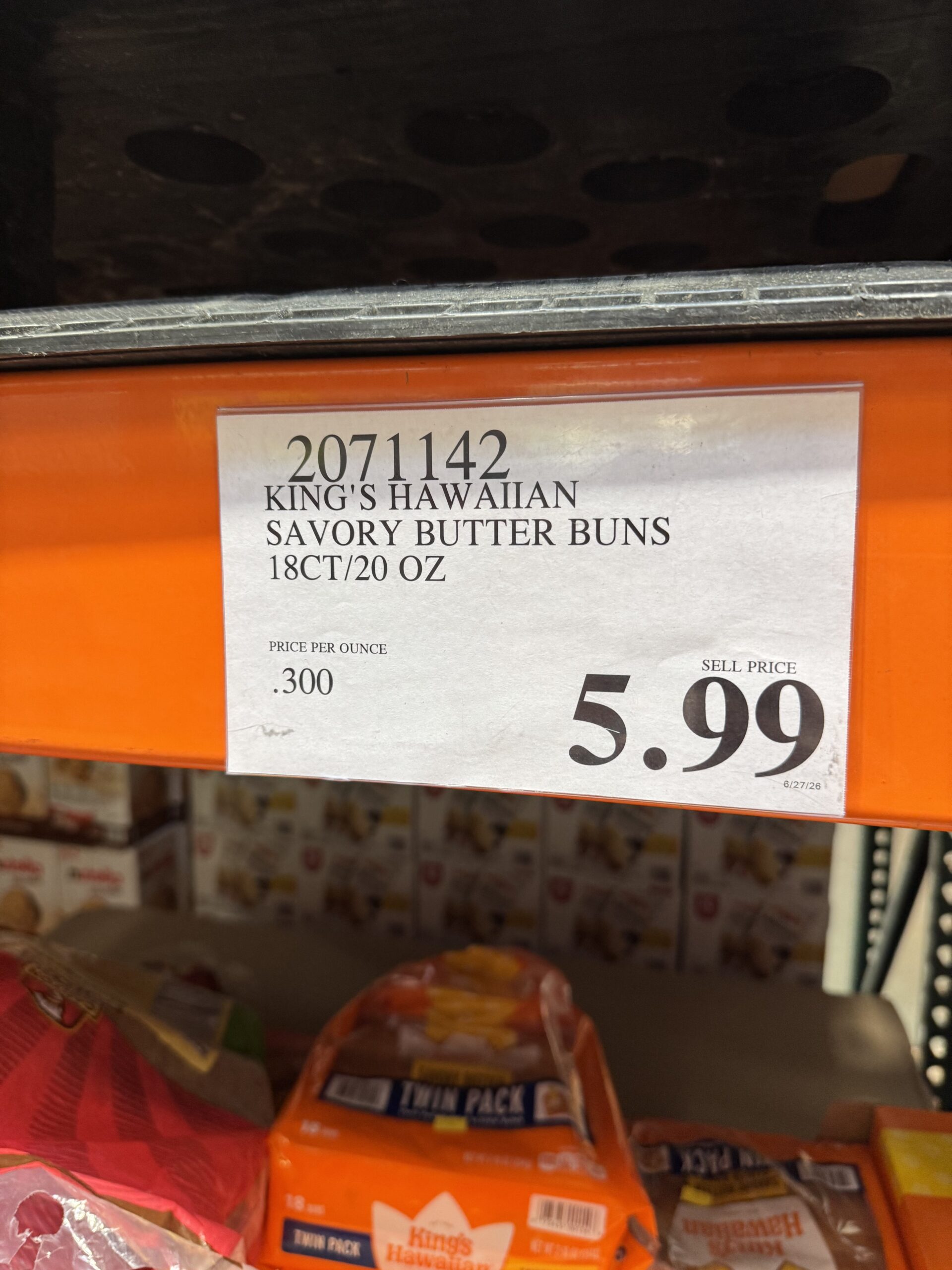 King's Hawaiian Savory Butter Slider Buns - price tag