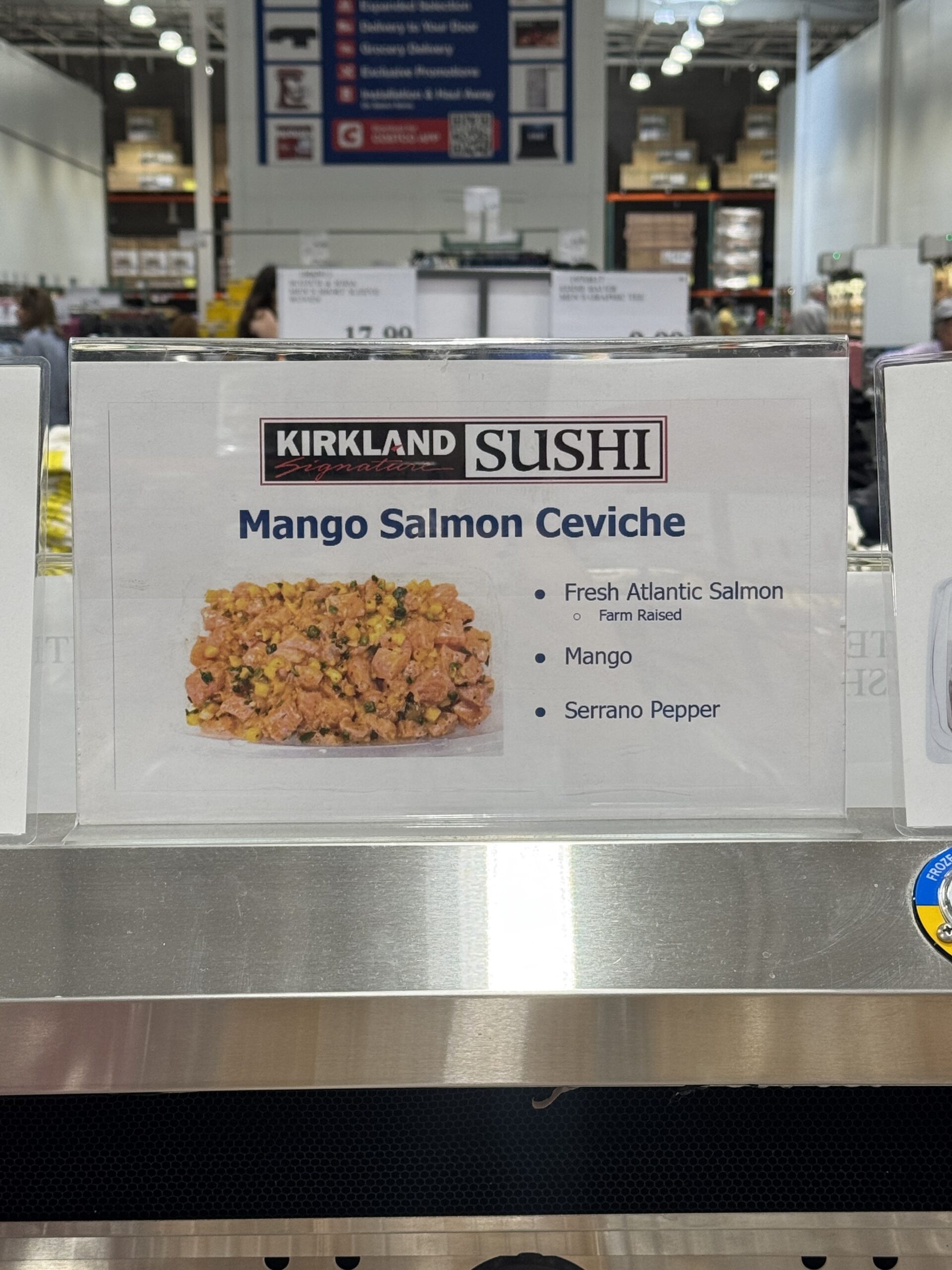 Kirkland Signature Salmon Mango Ceviche - price tag