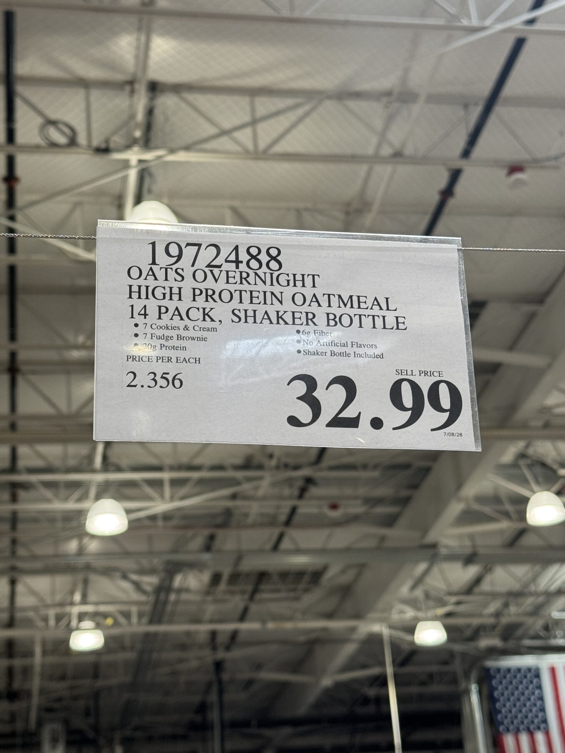 Oats Over Night High Protein Oatmeal Shakes - price tag