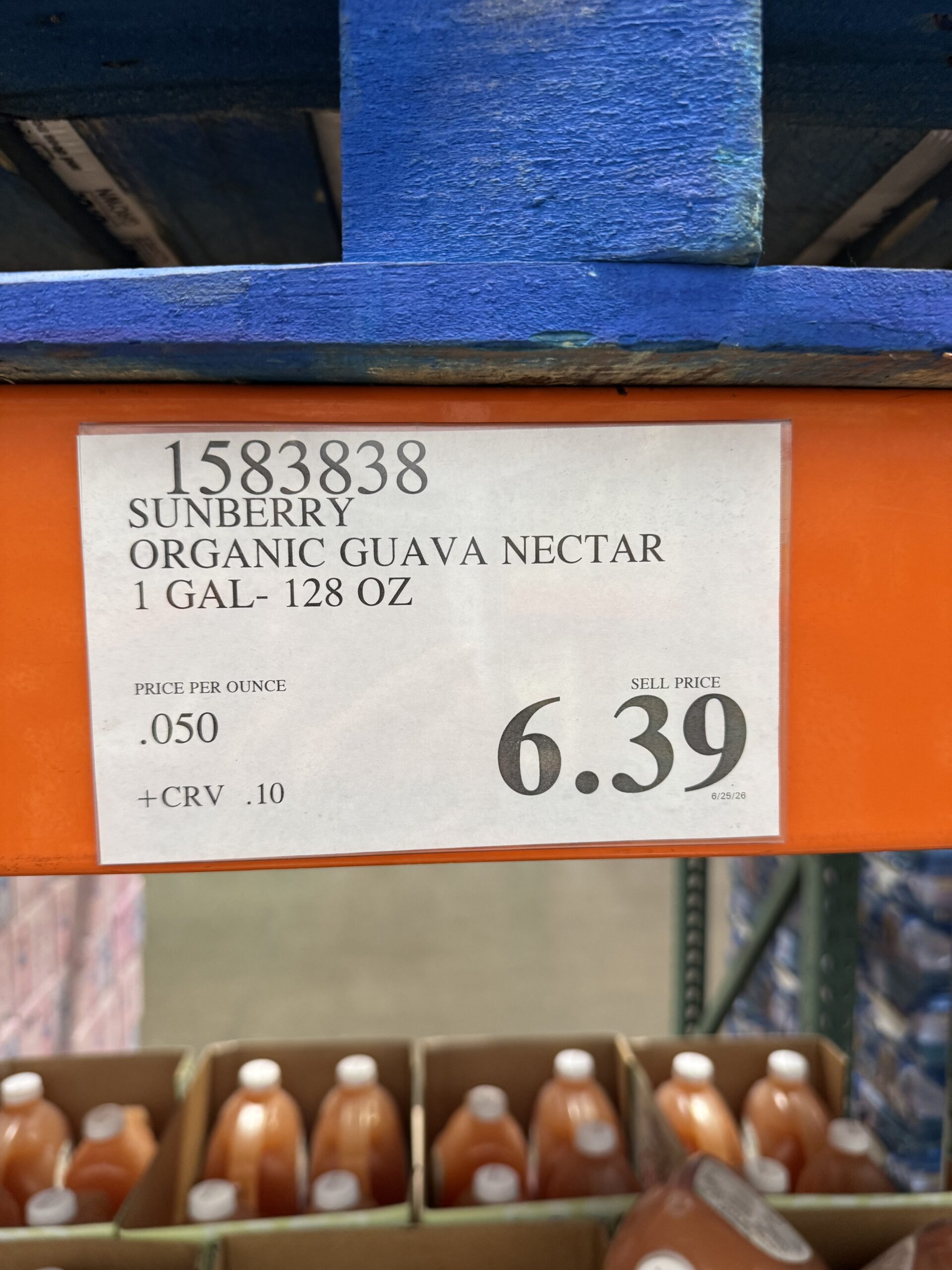 SunBerry Farms Organic Guava Nectar - price tag