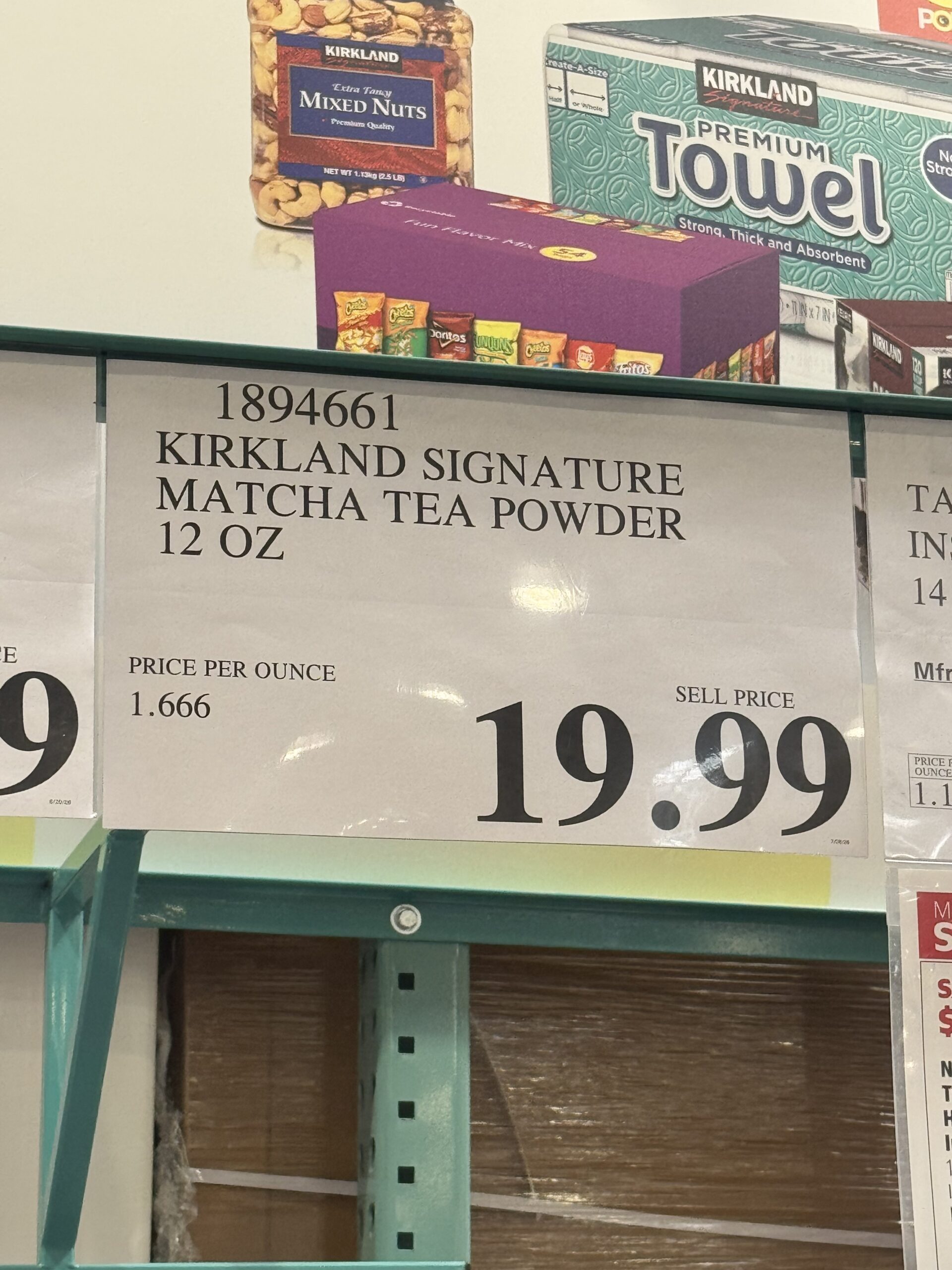 Kirkland Signature Matcha Japanese Green Tea Powder - price tag
