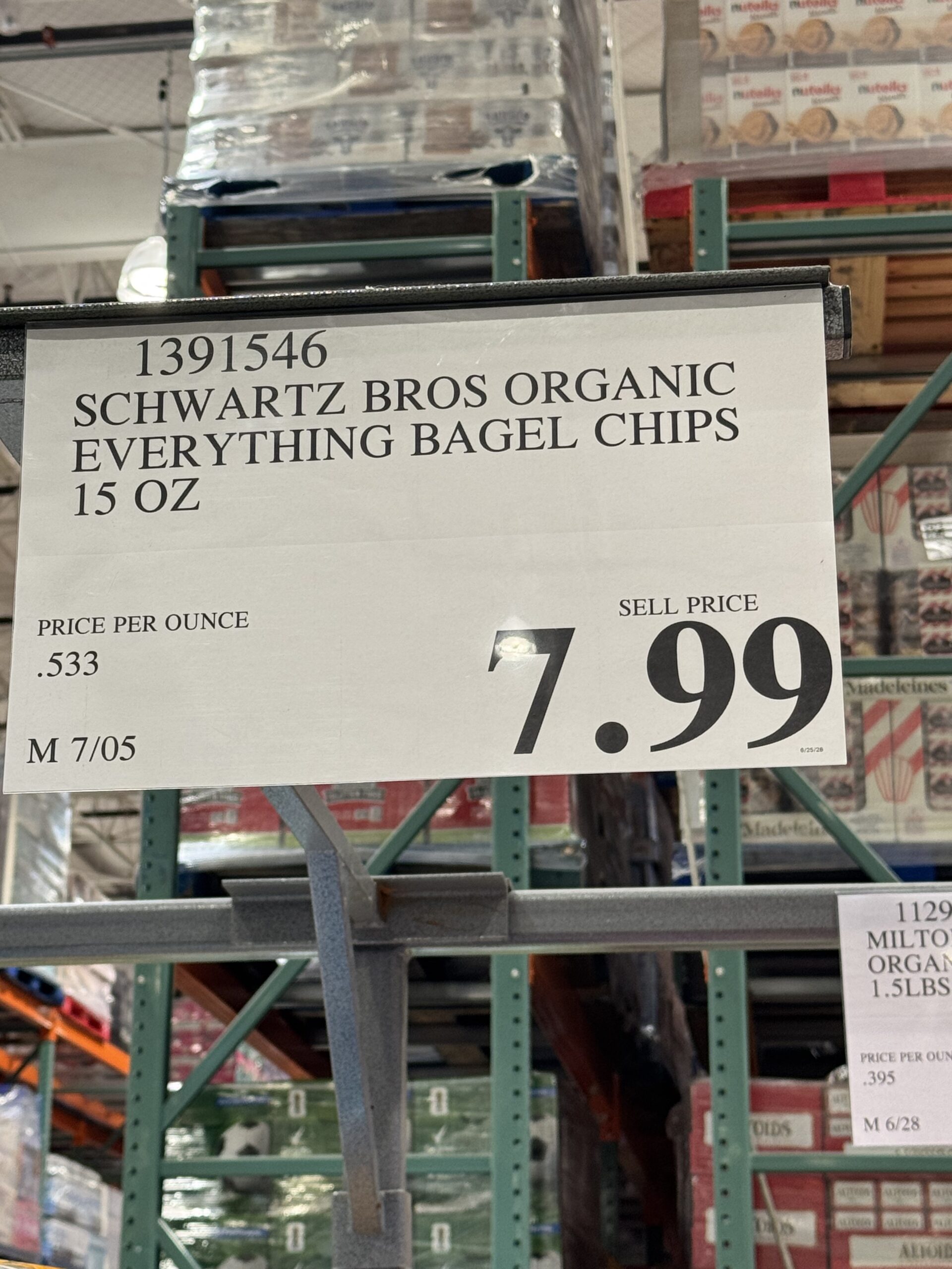 Schwartz Brothers Organic Everything Bagel Chips - price tag