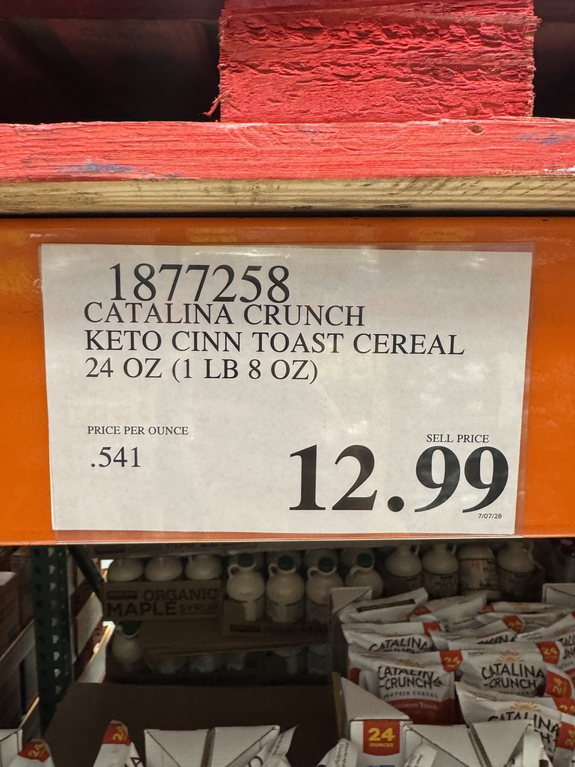 Catalina Crunch Cinnamon Toast Protein Cereal - price tag