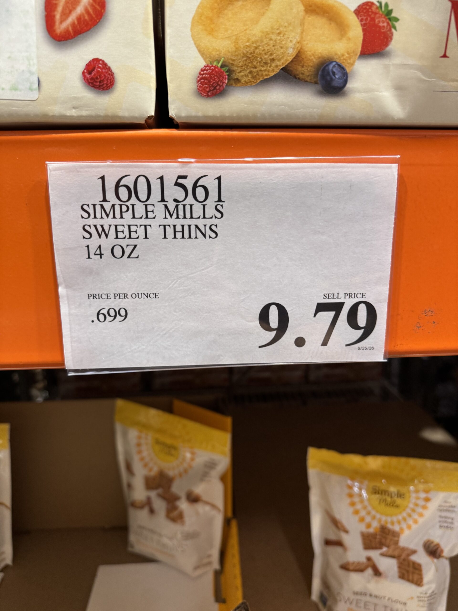 Simple Mills Sweet Thins Honey Cinnamon - price tag