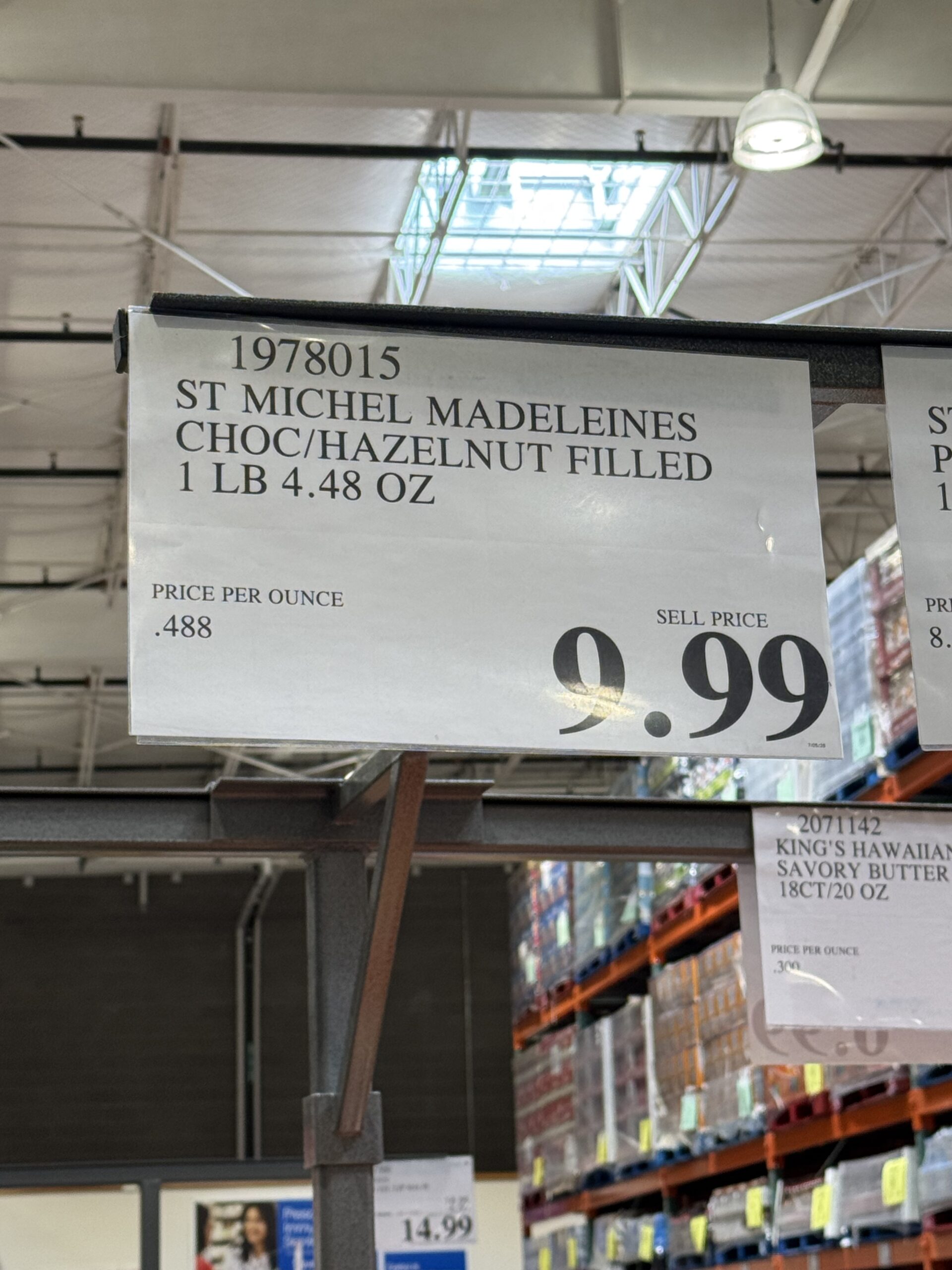 St Michel French Madeleines Hazelnut Chocolate - price tag