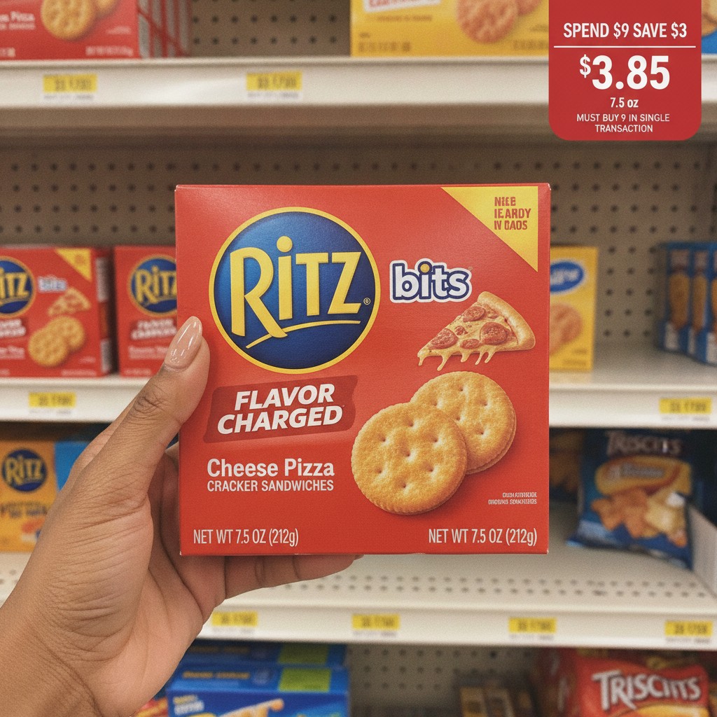 RITZ bits FLAVOR CHARGED Cheese Pizza Cracker Sandwiches
