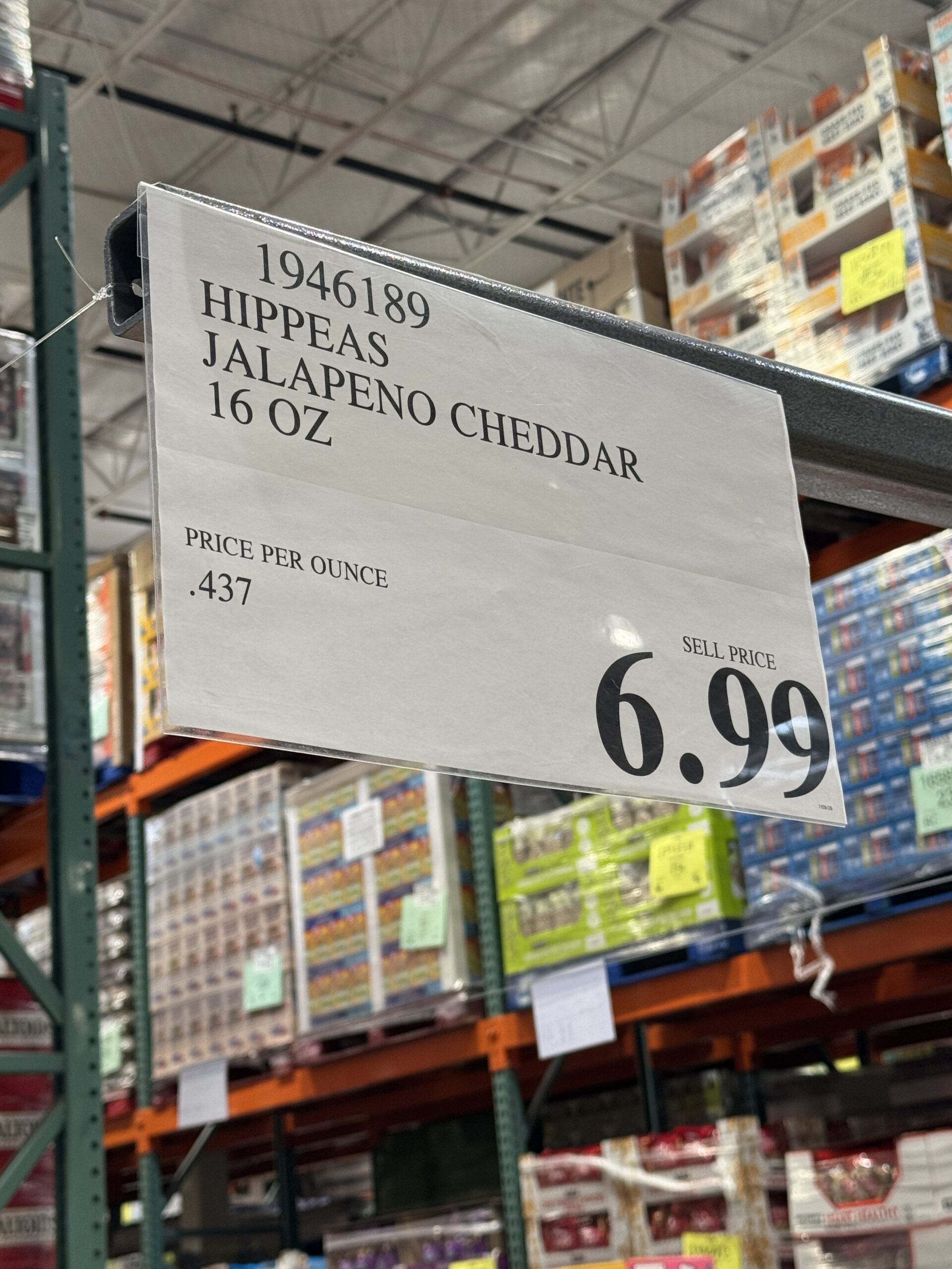 Hippeas Jalapeño Cheddar Chickpea Puffs - price tag