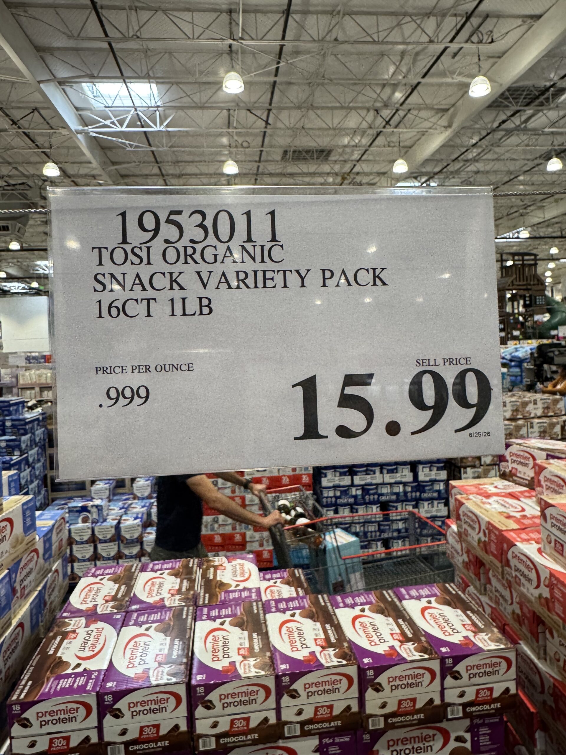 Tosi Crunchy Bars - price tag