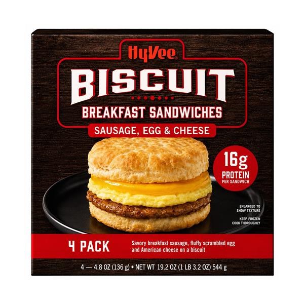 Hy-Vee Sausage, Egg, & Cheese Biscuit Breakfast Sandwiches - $6.69 -> $5.99