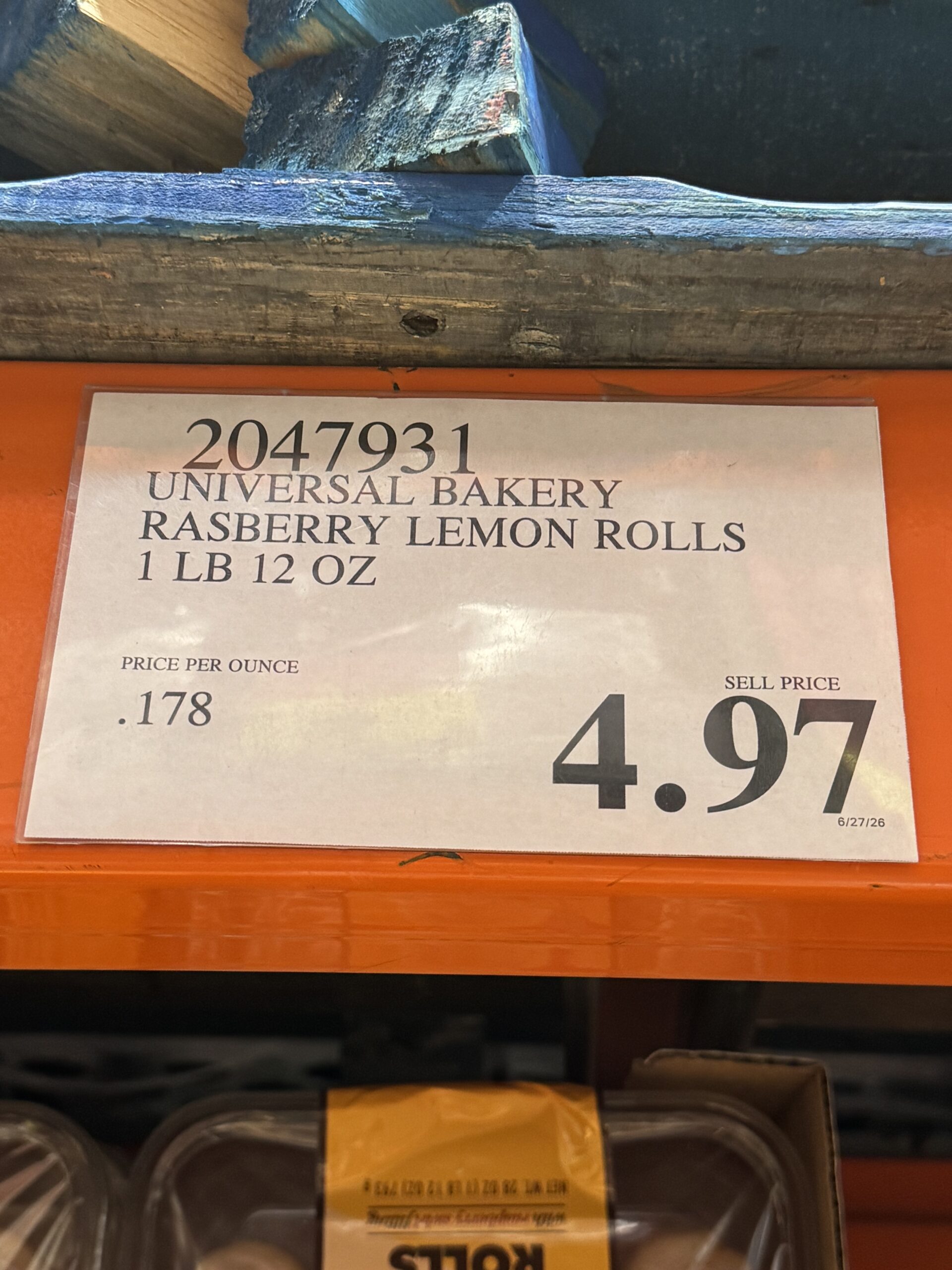 Universal Bakery Petite Raspberry Lemon Rolls - price tag