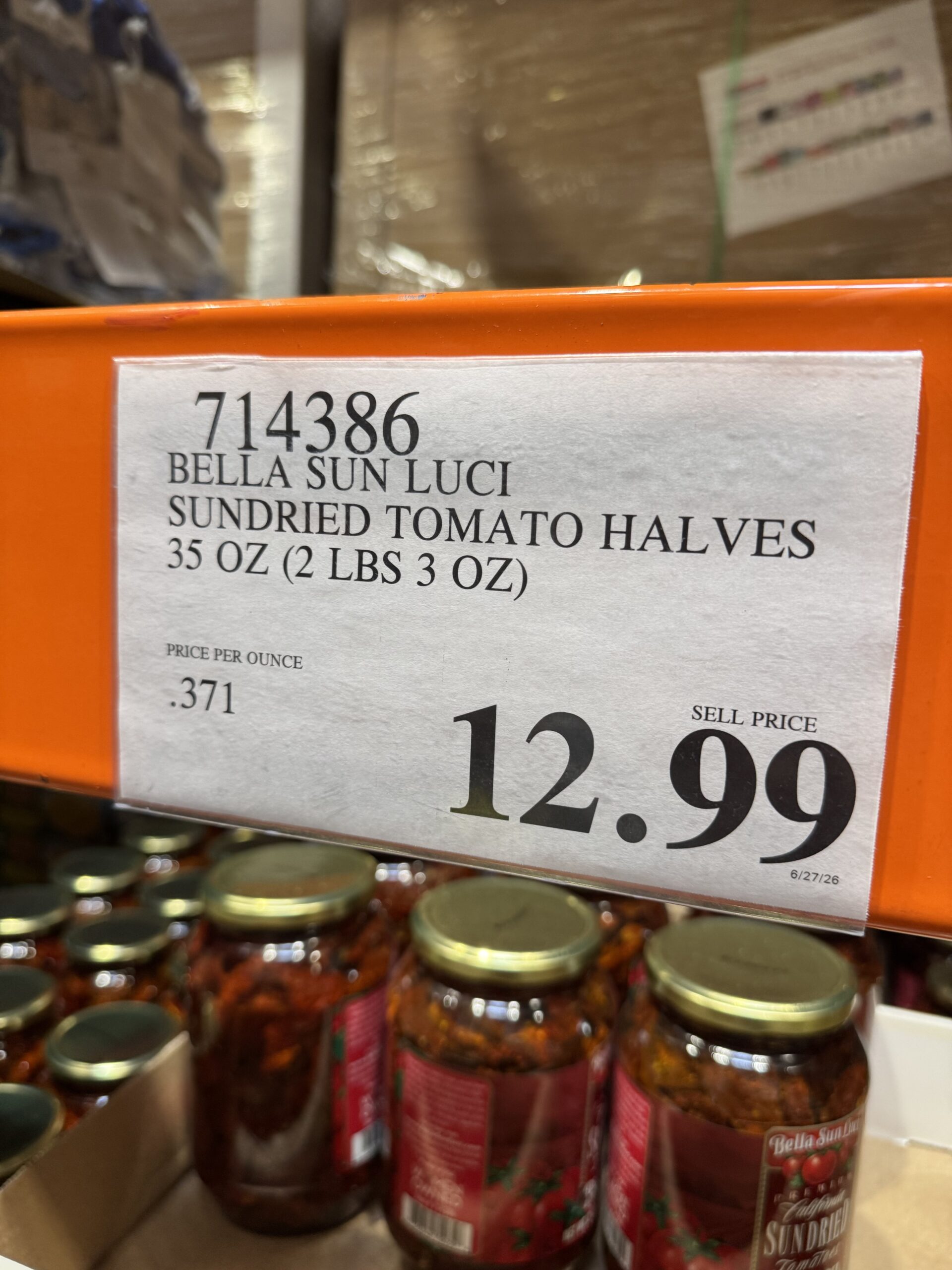 Bella Sun Luci California Sundried Tomatoes - price tag