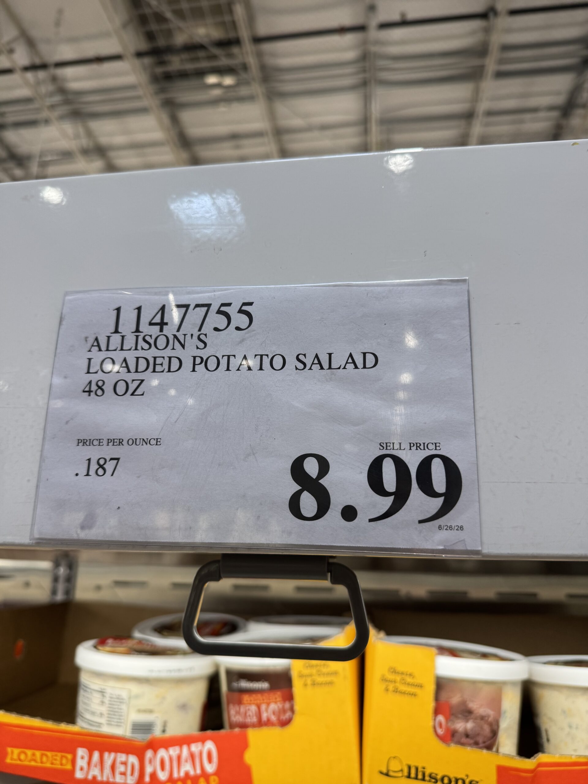 Allison's Loaded Baked Potato Salad - price tag
