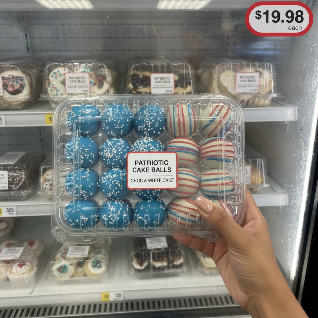 PATRIOTIC CAKE BALLS CHOC & WHITE CAKE