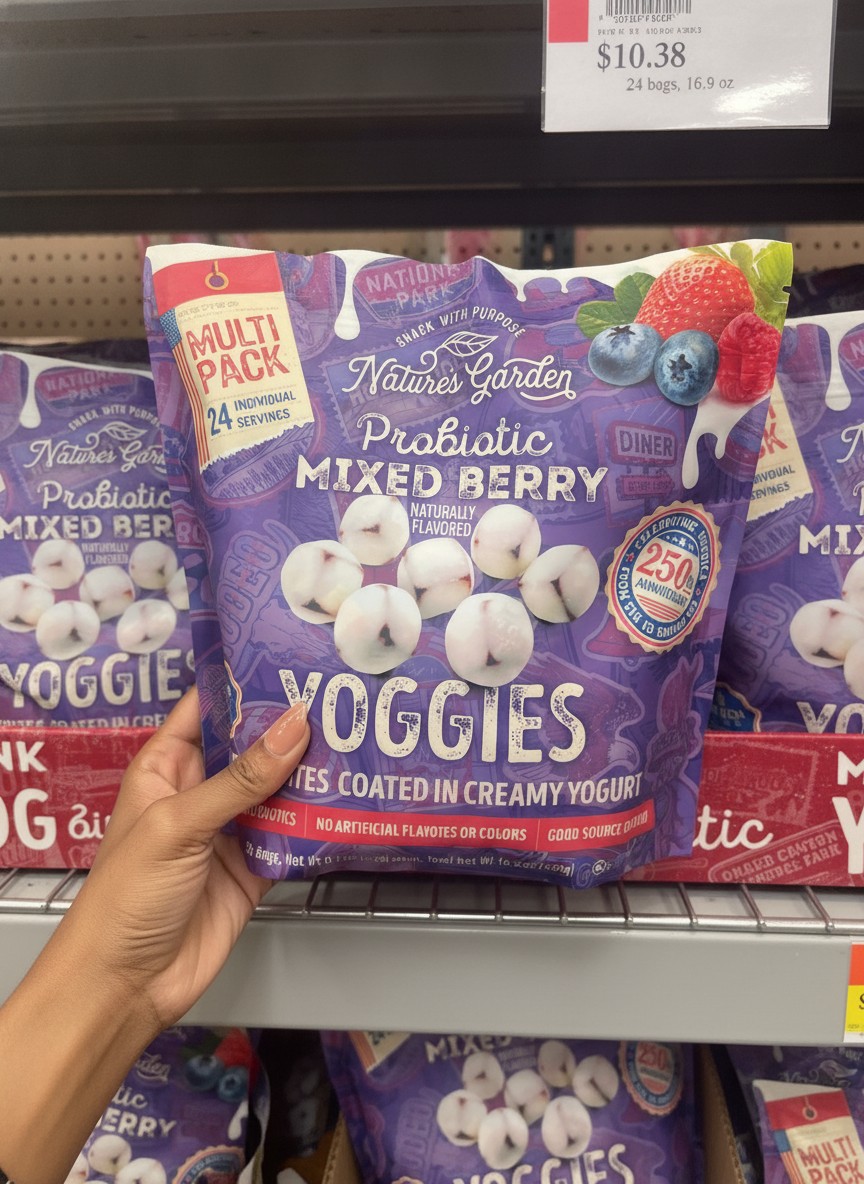 Nature's Garden Probiotic Mixed Berry YOGGIES FRUIT BITES COATED IN CREAMY YOGURT MULTI PACK