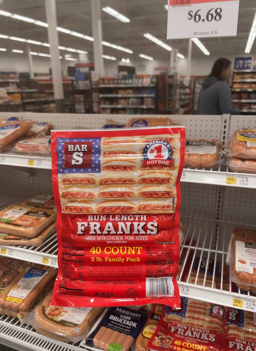 BAR S BUN LENGTH FRANKS 40 COUNT 5 lb. Family Pack
