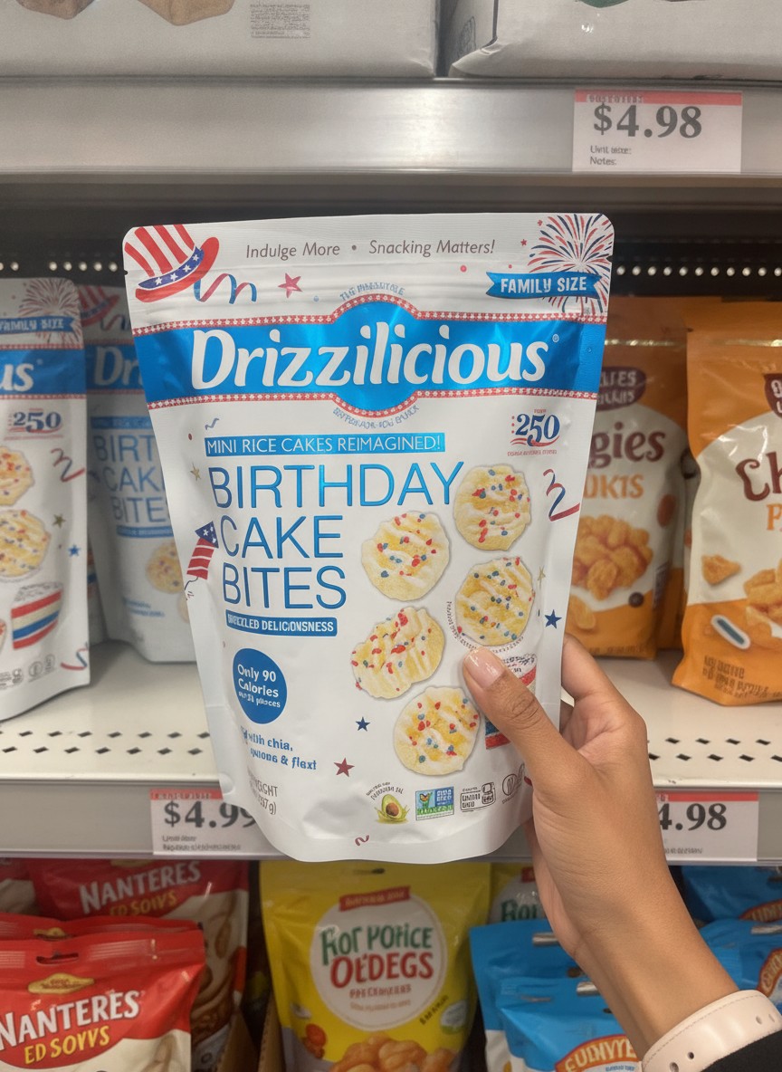 Drizzilicious Birthday Cake Bites Mini Rice Cakes