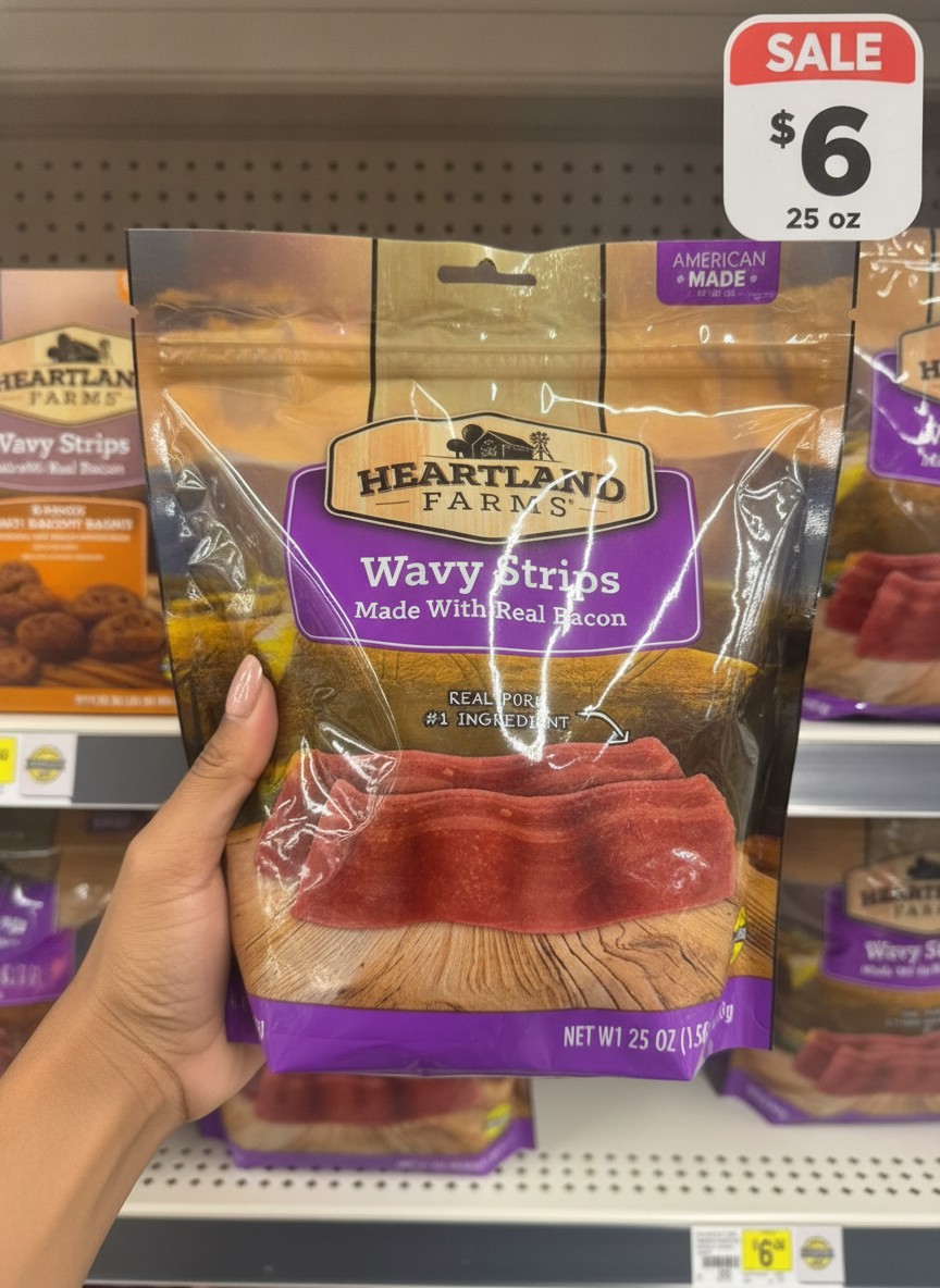 Heartland Farms Wavy Strips Made With Real Bacon