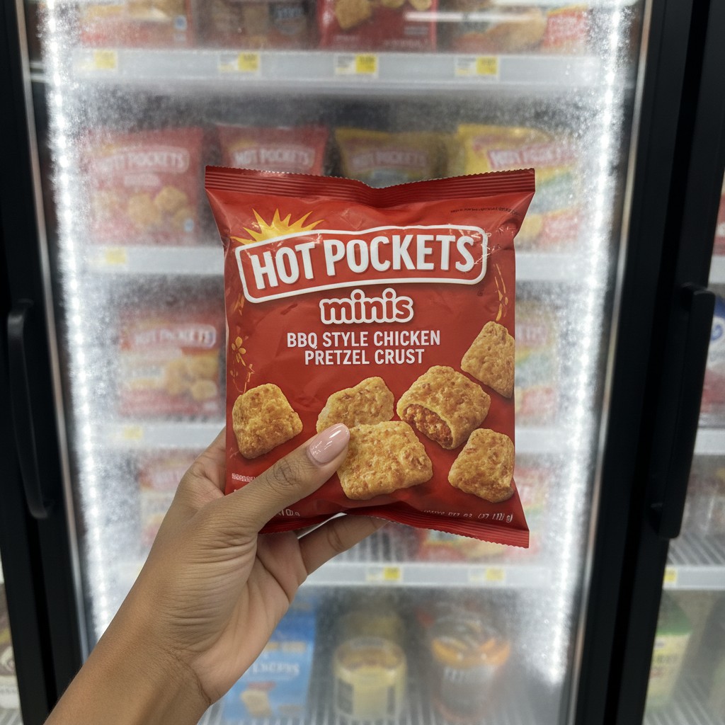 HOT POCKETS minis BBQ STYLE CHICKEN PRETZEL CRUST