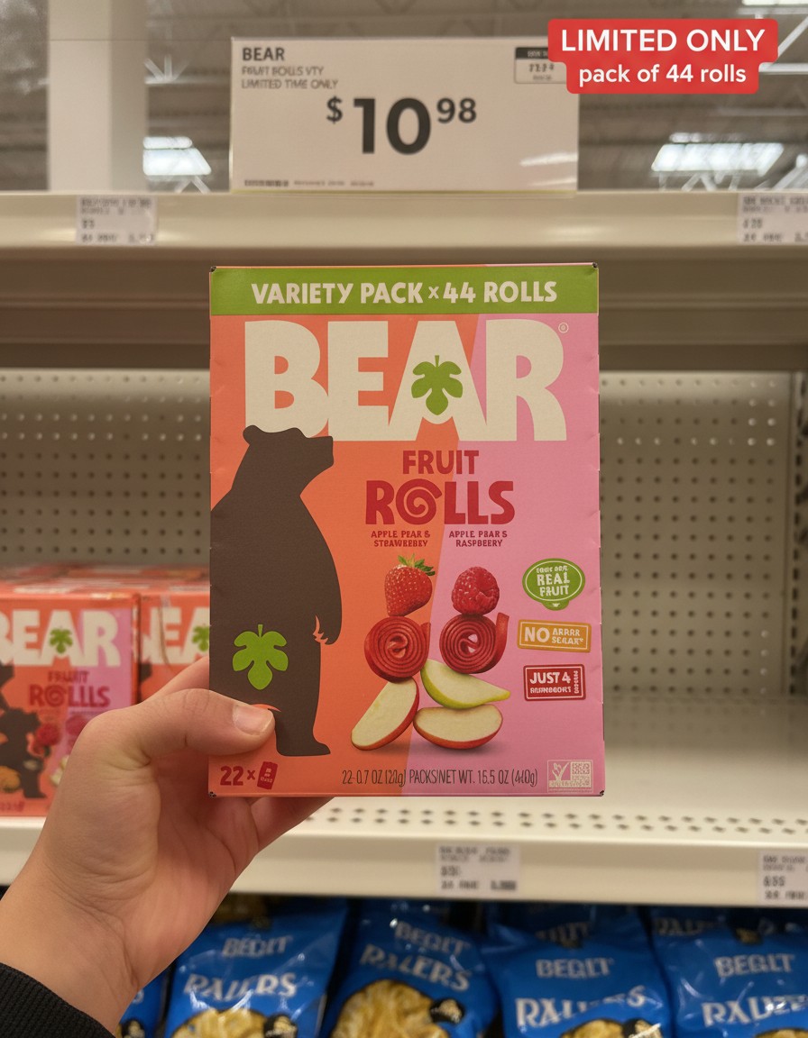 BEAR FRUIT ROLLS VARIETY PACK x 44 ROLLS