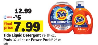 Tide Liquid Detergent 73- 84 oz., Pods 32-42 ct. or Power Pods* 25 ct.
