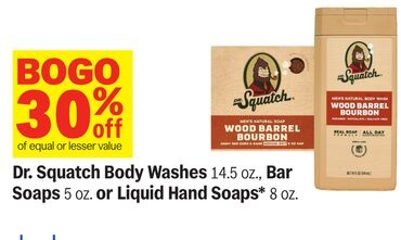 Dr. Squatch Body Washes 14.5 oz., Bar Soaps 5 oz. or Liquid Hand Soaps* 8 oz.